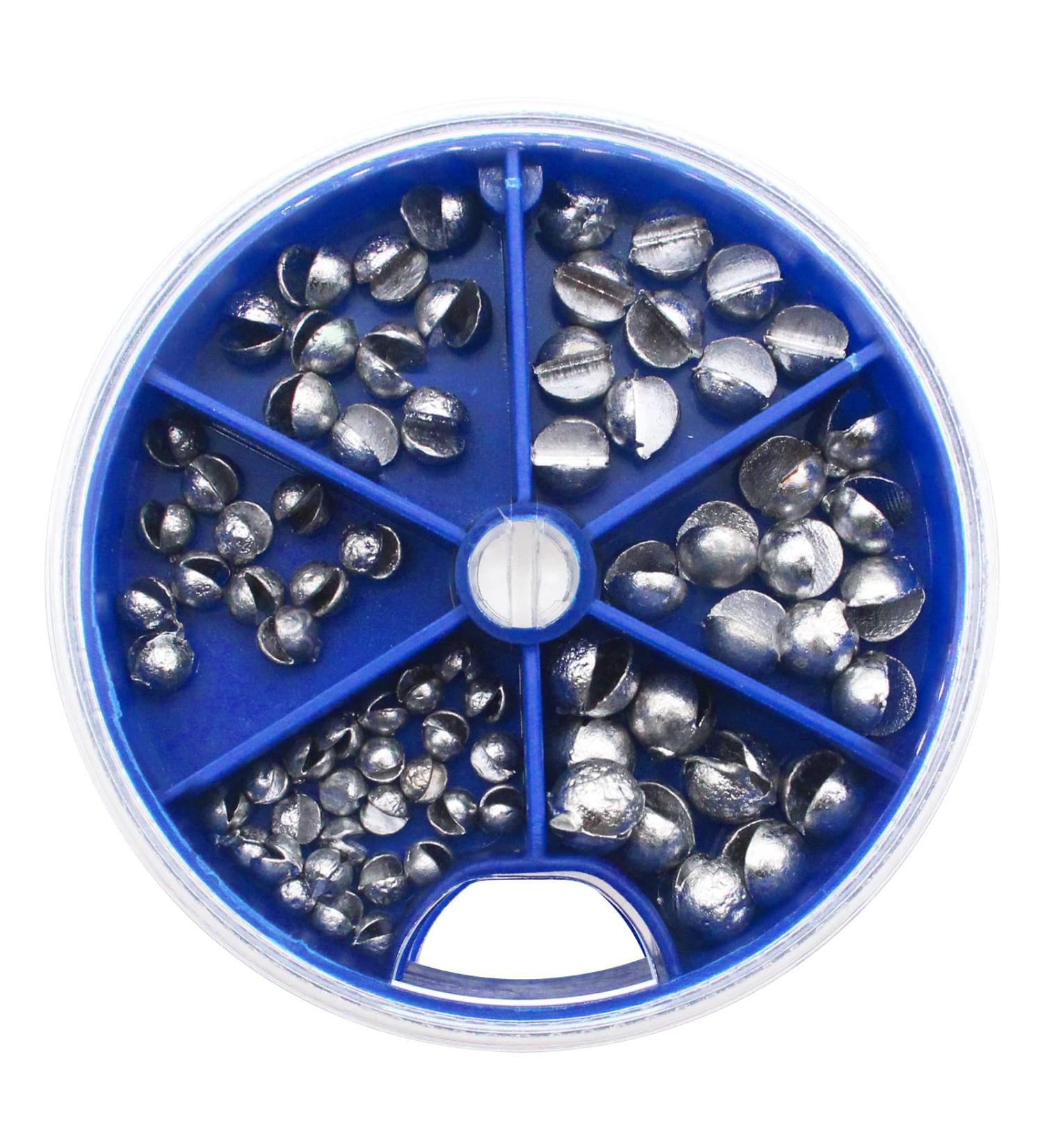 Round Split Shot Sinker Set - FREGITO 205pcs/117pcs/78pcs Lead Weights in 5 Sizes/6 Sizes - Removable Fishing Sinkers in Blue Box - Buy Online on GoSupps.com