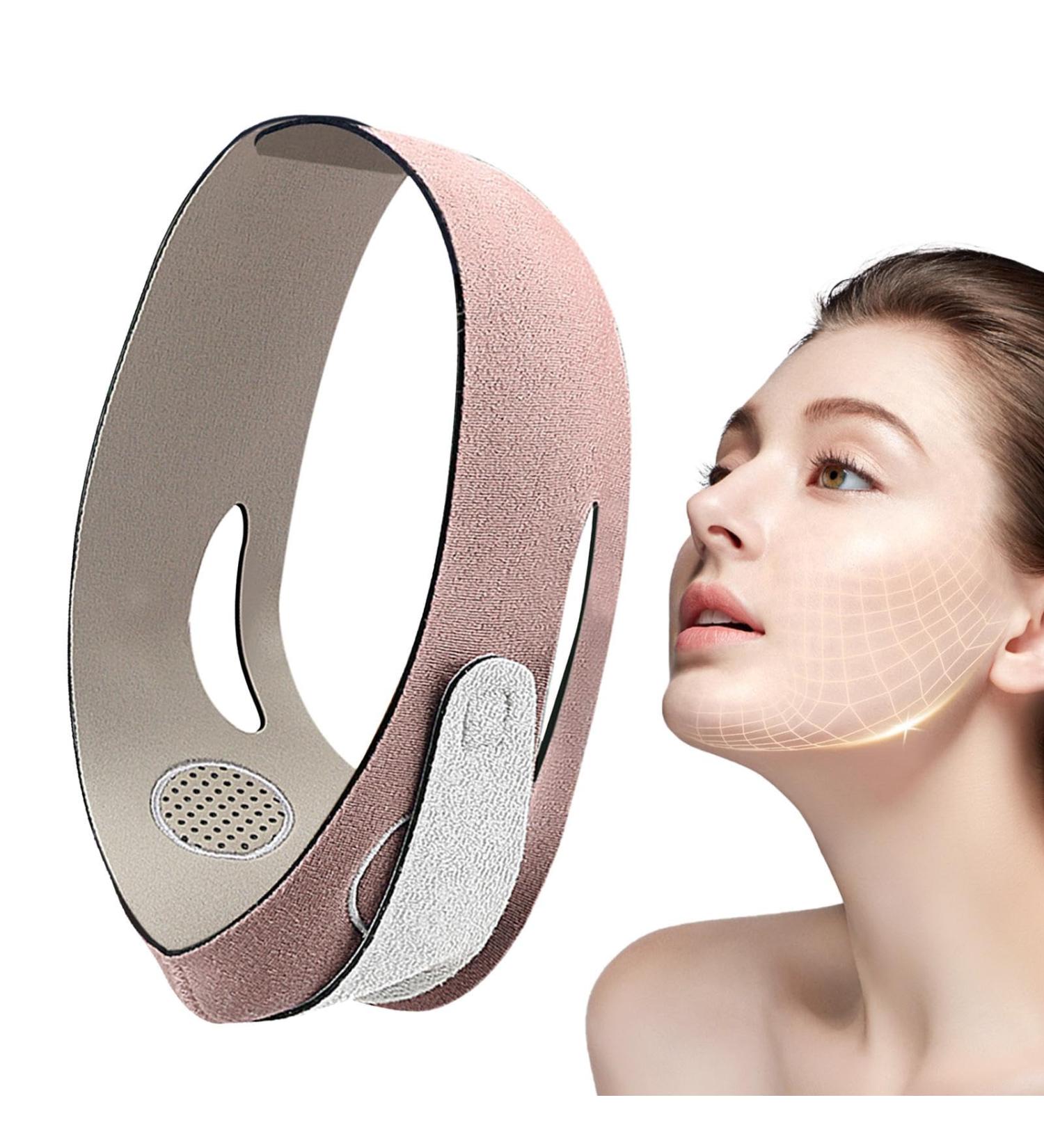 V Liine Chin Strap - Face Lifting Jawline - Adjustable V Chin Lifter | Face Lift Up Band | Face Toning Belts | Sleeping Massk Strap | Lift & Tighten Face Band | Reusable Face Lift Massk For Jaw Liine Pink - Buy Online on GoSupps.com
