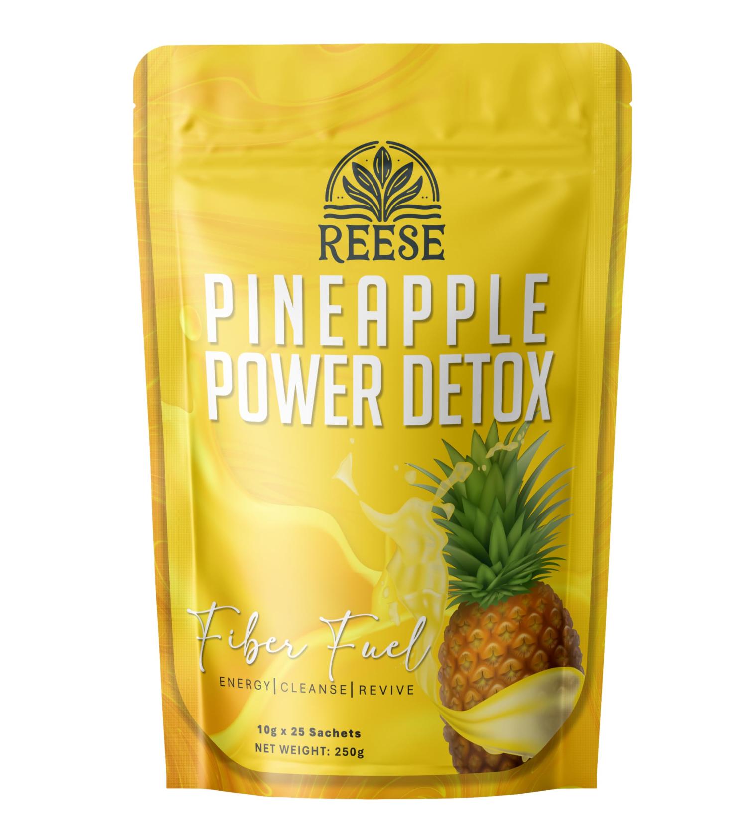 REESE Pineapple Power Detox - Cleansing Drink - All Natural Premium Ingredients - 25 Sachets - Buy Online on GoSupps.com