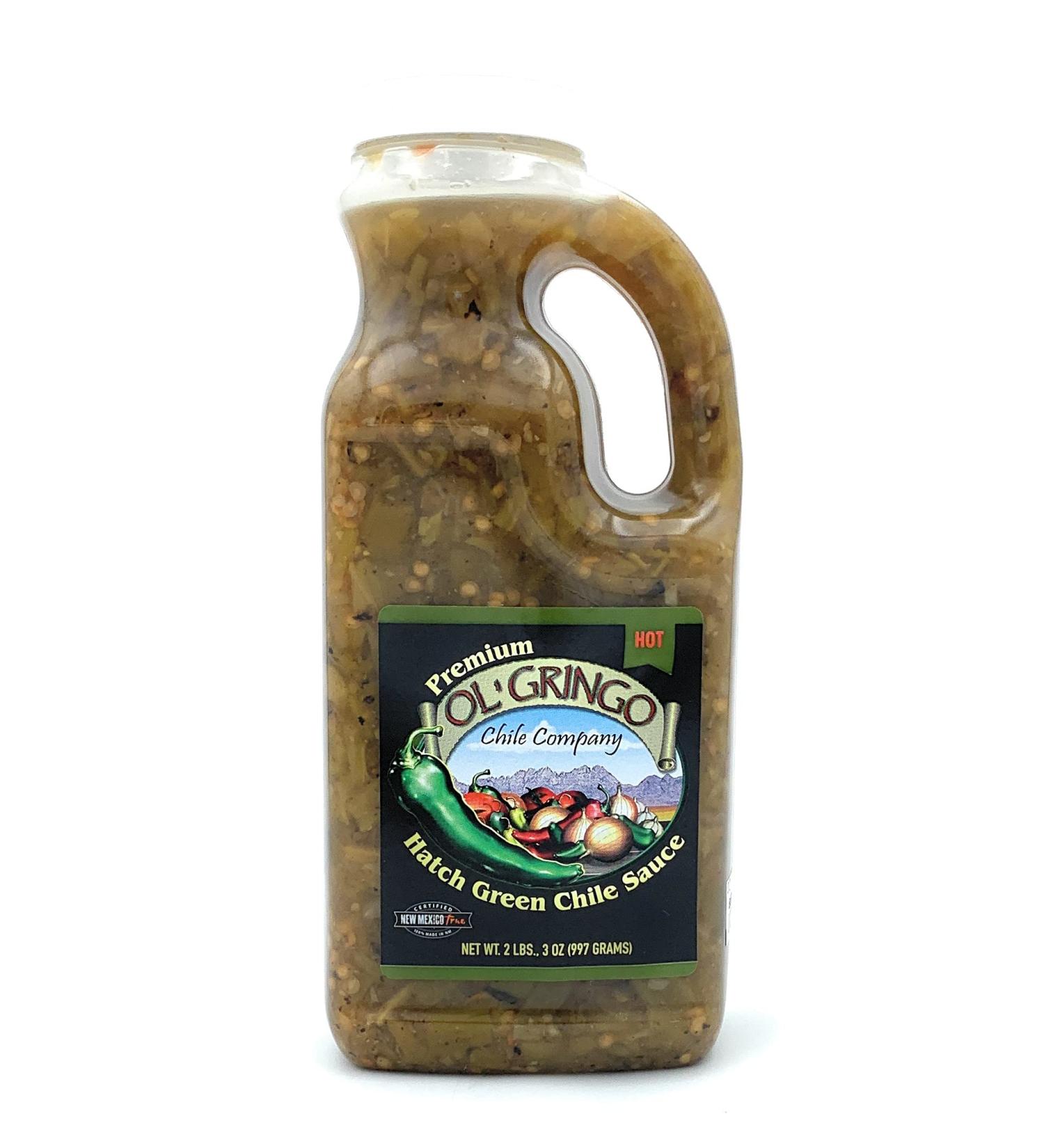 Ol' Gringo Chile Company Premium Hatch Green Chile Sauce Hot 35 Ounce Bottle