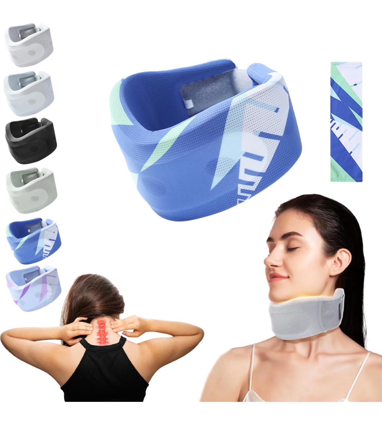 Painkil Neck Brace Soft Cervical Collar Neck Brace for Neck Pain and Support Neck Brace for Sleeping Neck Traction Device Neck Brace for Neck Pain and Support for Women (Dark Blue) - Buy Online on GoSupps.com
