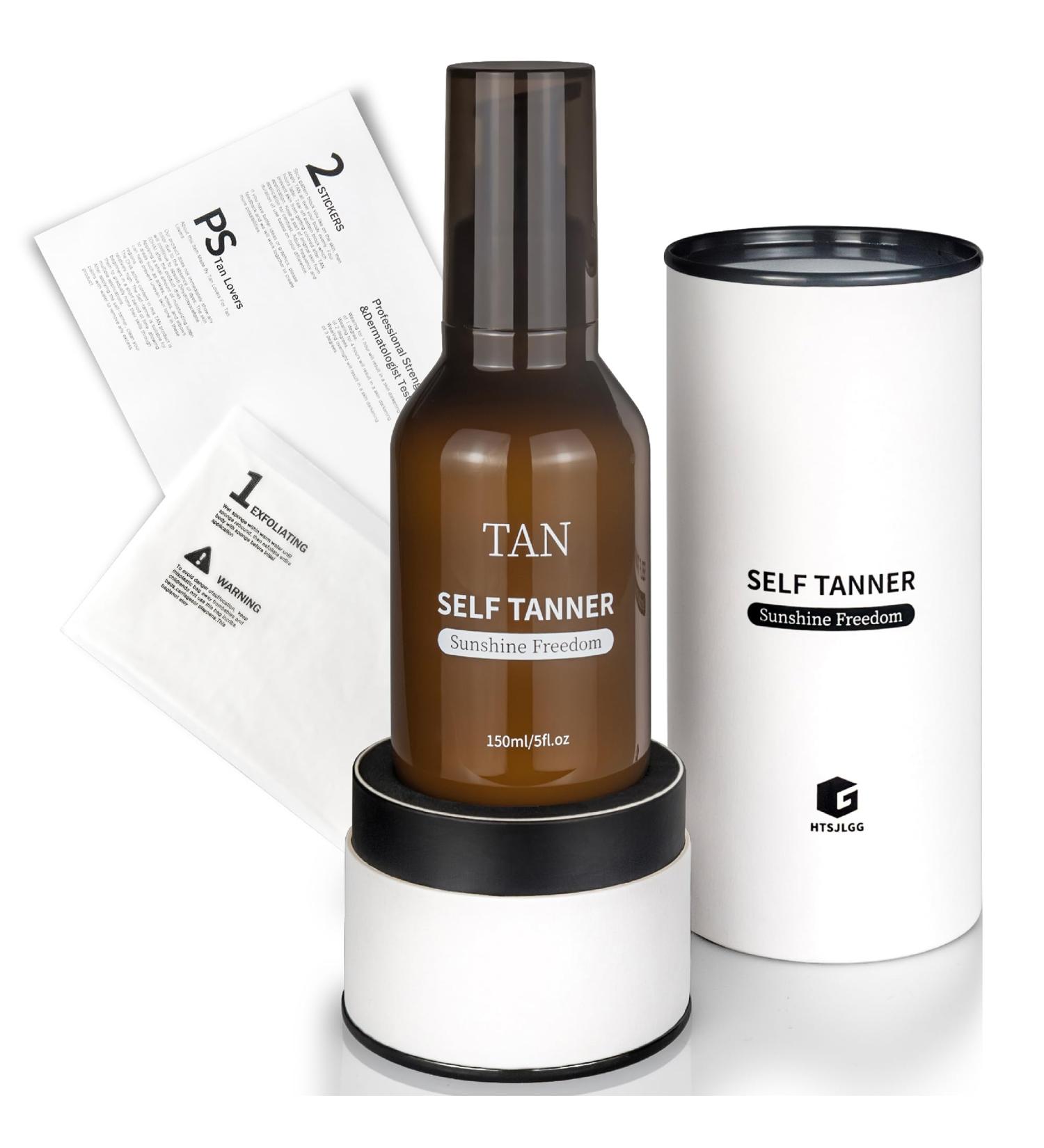 Self Tanner Sunshine Freedom Kit | Organic Vegan Lotion for Quick Tan & Bronzer Glow 5 Fl.Oz - Buy Online on GoSupps.com