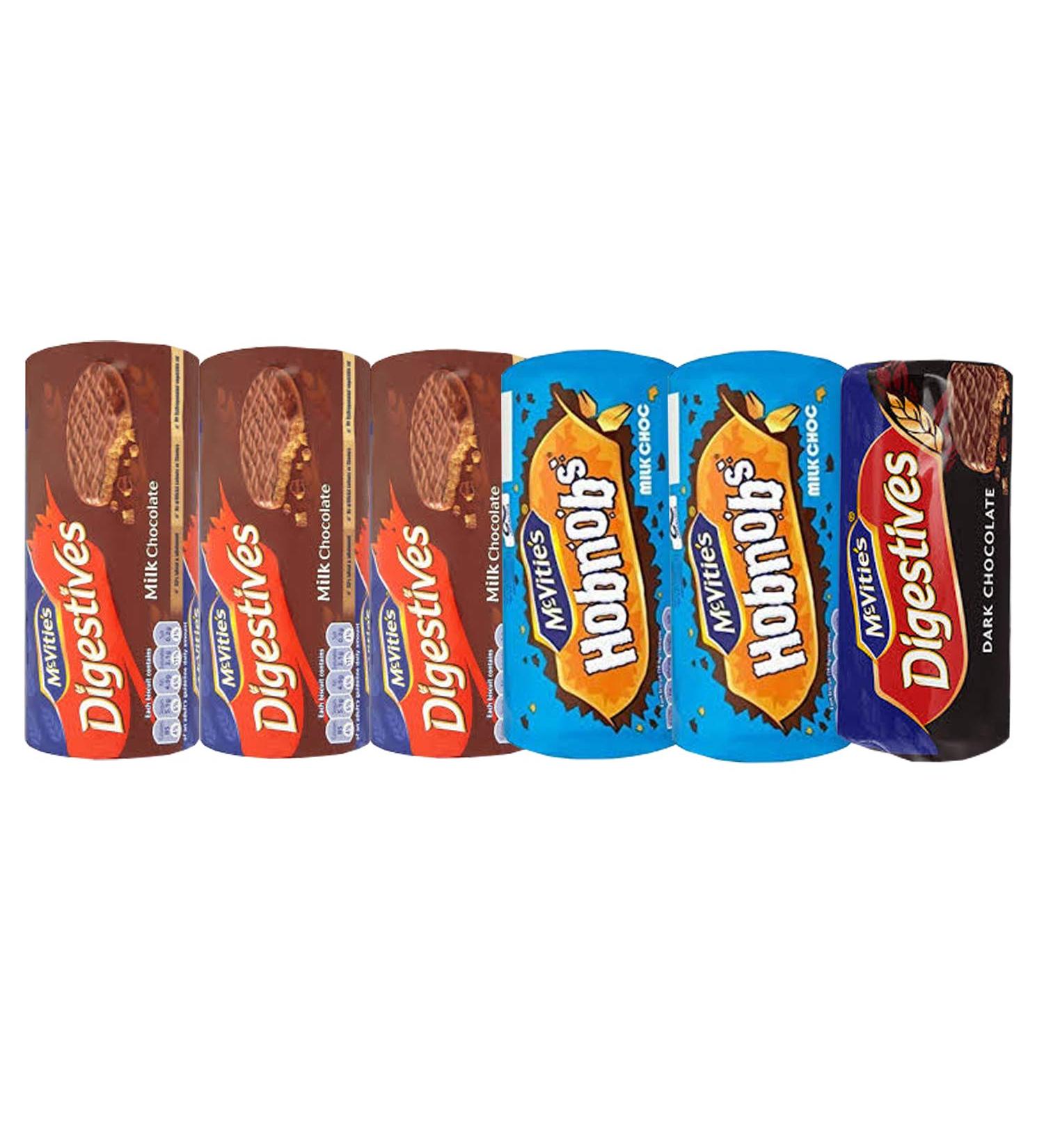 Mixed Assortment of McVitie's Milk Chocolate Digestives Dark Chocolate Digestives and Milk Chocolate Hobnobs