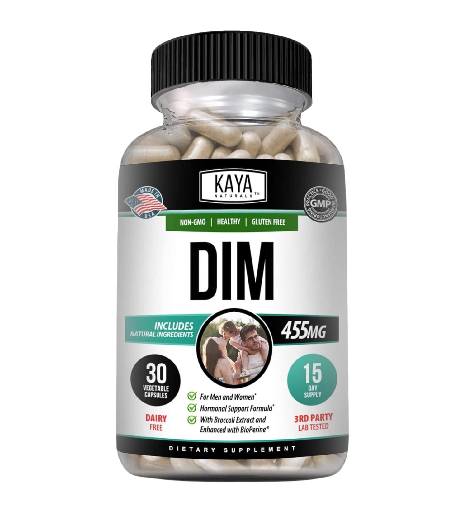 Kaya Naturals DIM Ultra - Hormonal Support Supplement for Women & Men | 30 Vegetable Capsules with Broccoli Extract & BioPerine | Combat Acne Menopause Prostate Issues - Buy Online on GoSupps.com