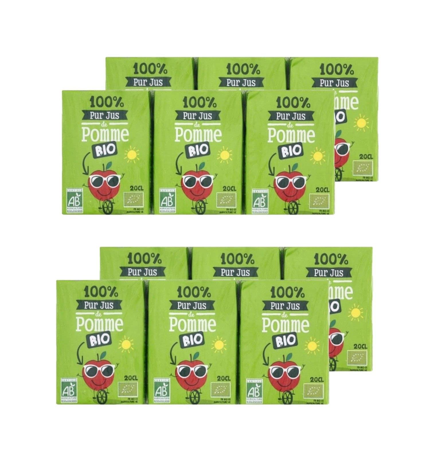 Agidra Pack of 2x Organic Pure Apple Juice - 200ml x 6 cartons