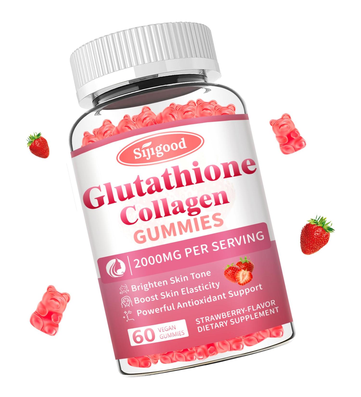 Glutathione Collagen Gummies Skin Brightening & Anti-Aging Supports Hair Skin & Nail Health Glutathione Supplement for Women Strawberry Flavor 60 Count Strawberry 60 Count (Pack of 1) - Buy Online on GoSupps.com