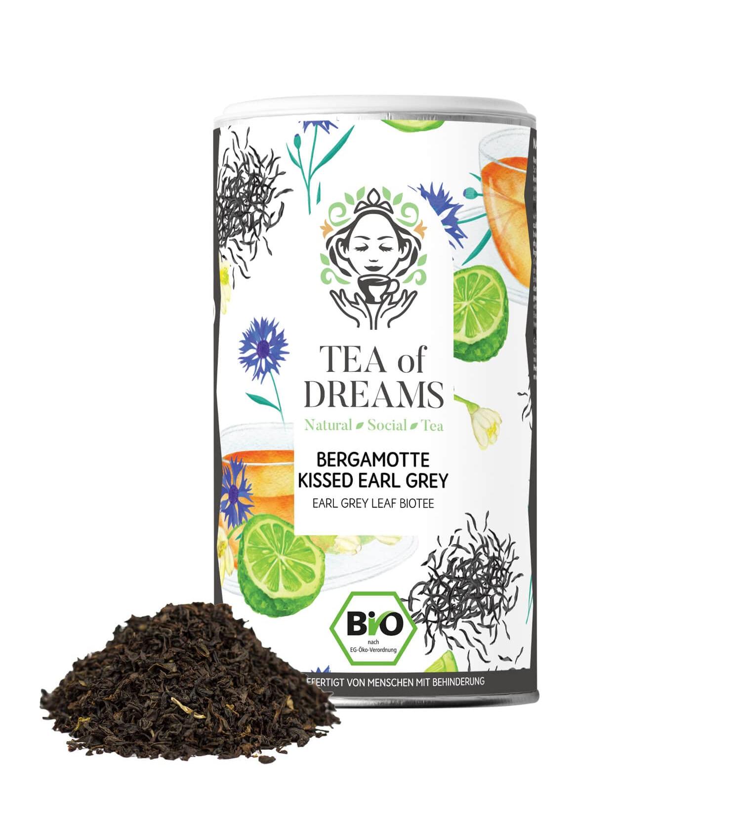  Tea of Dreams Organic black tea | "Bergamot Kissed Earl Grey" | Earl Grey Leaf Biotee | Loose leaf tea | 130 g - Buy Online on GoSupps.com