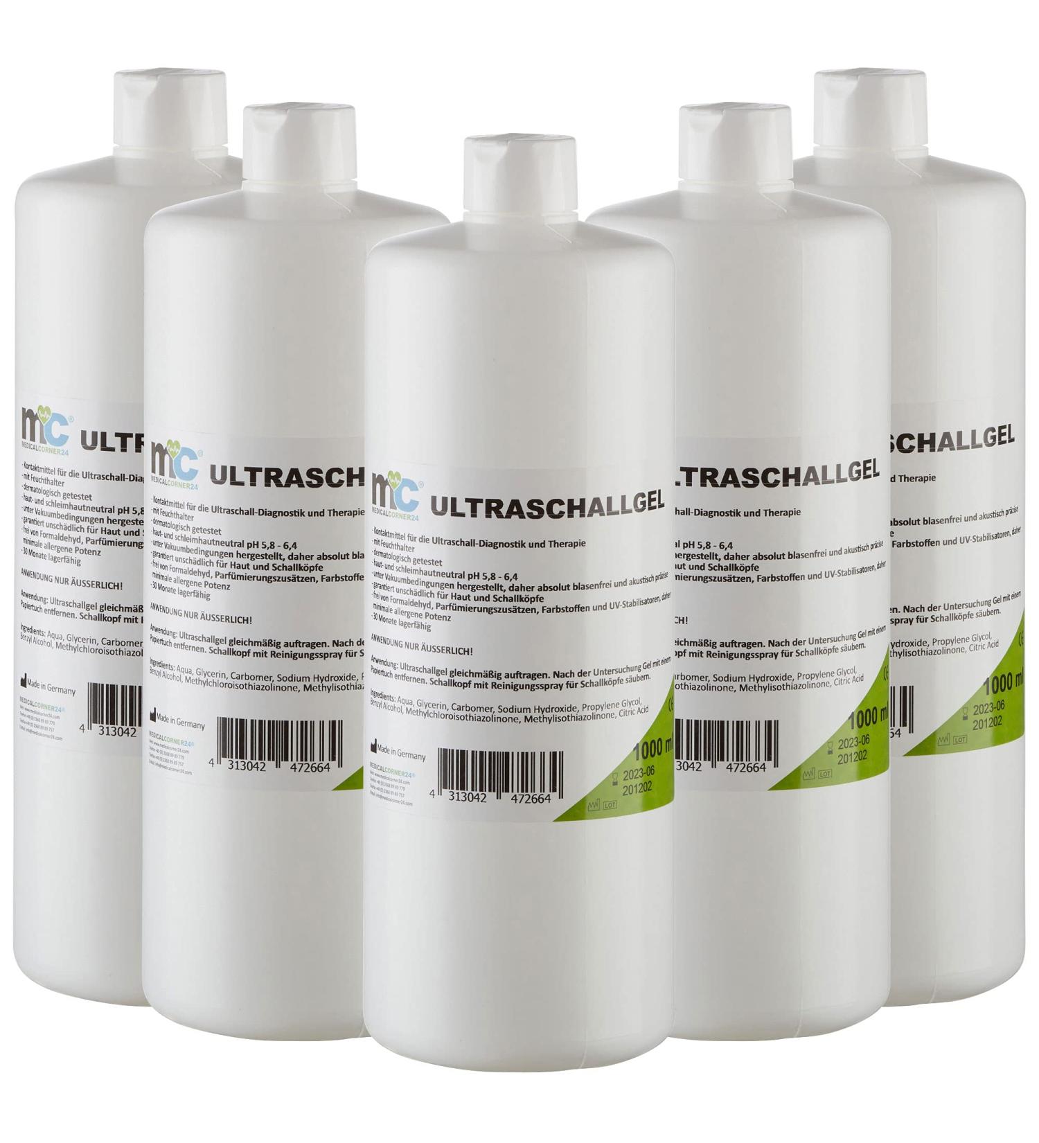 Buy Medicalcorner24 Ultrasound Gel - 5 x 1L Sonography & Conductive Gel for International Shipping - Buy Online on GoSupps.com