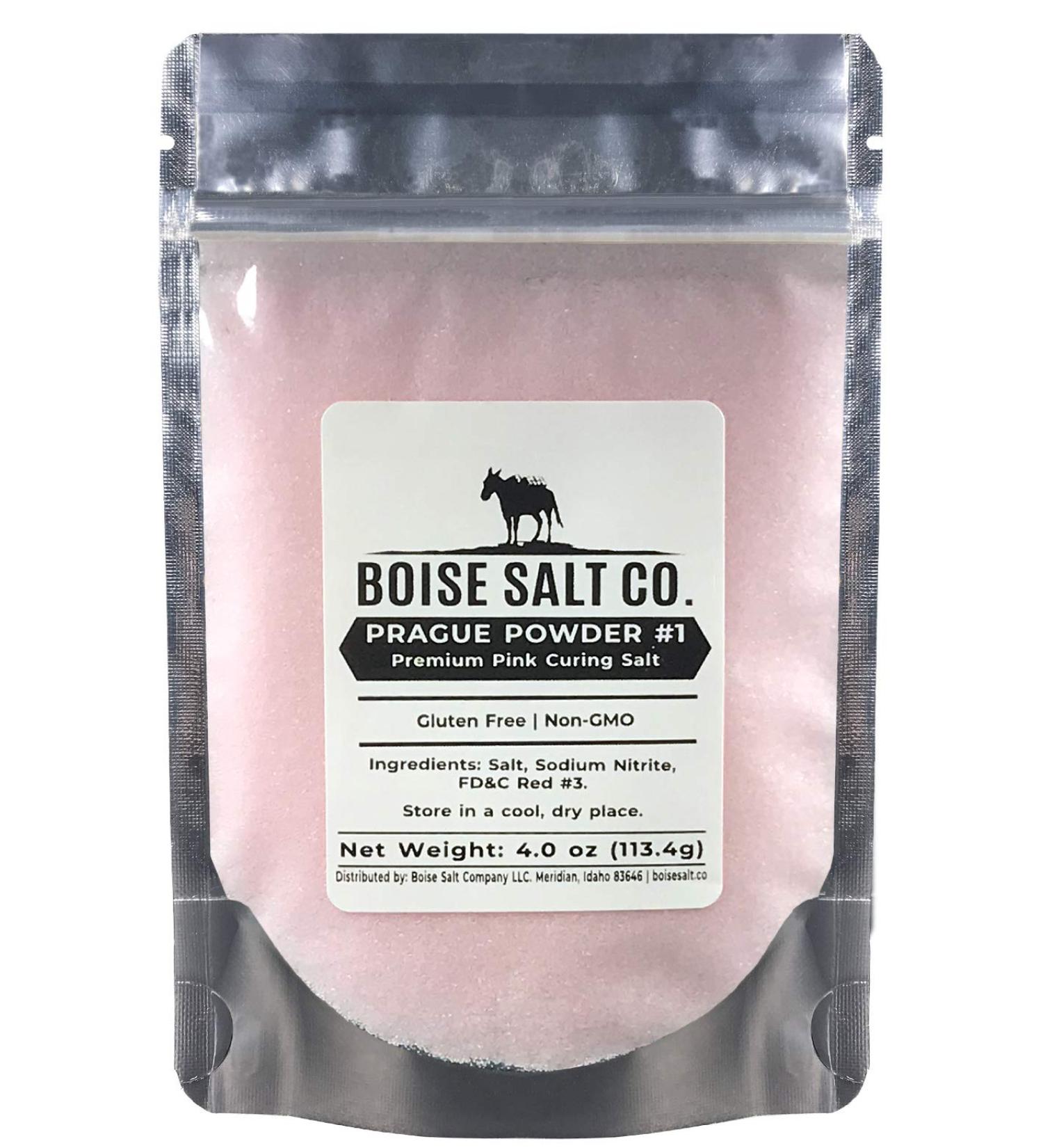 Boise Salt Co. Prague Powder #1 Premium Pink Curing Salt - 4 oz Resealable Pouch 4.0 ounces