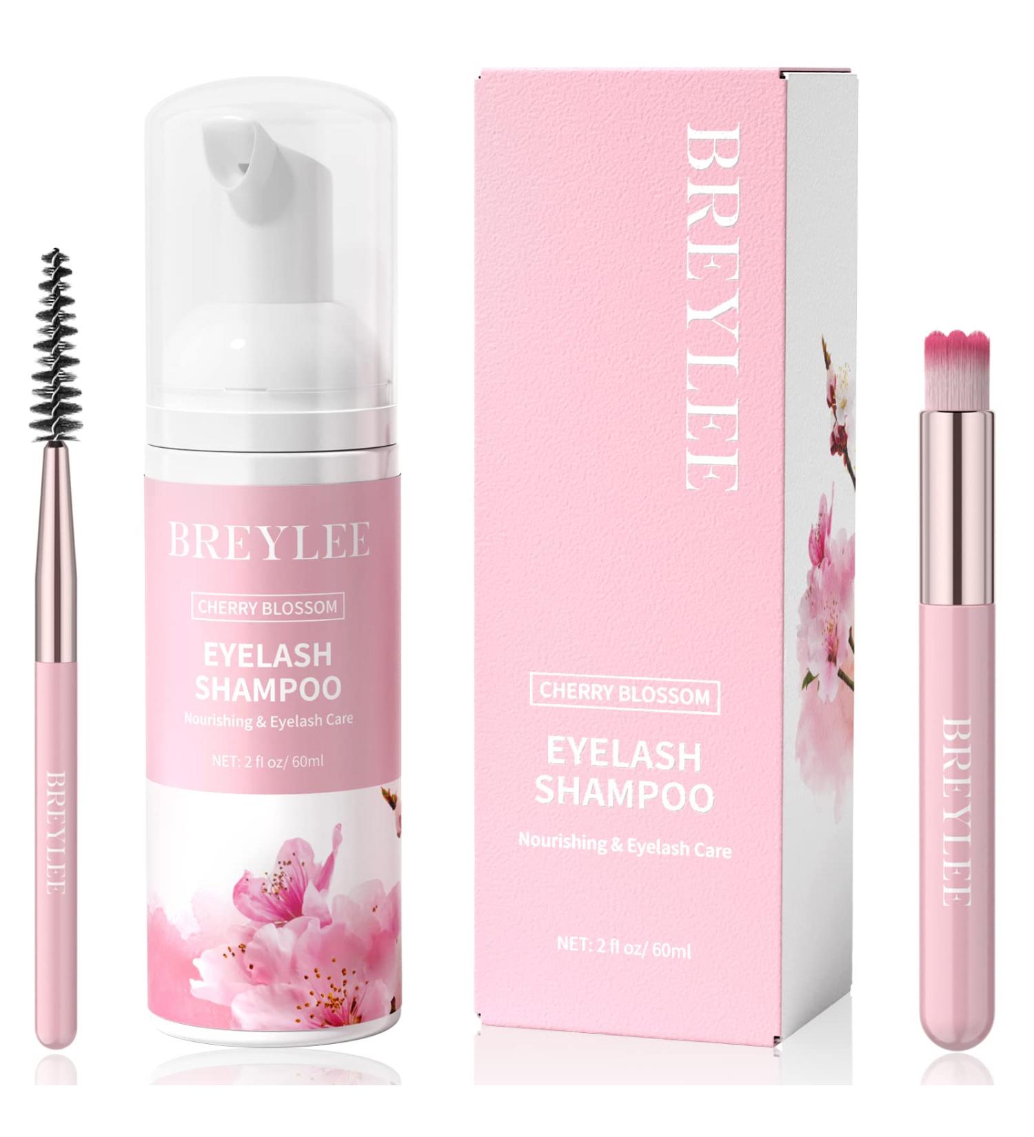 BREYLEE Eyelash Extension Cleanser 60ML - Paraben & Sulfate Free Foam Cleanser for Extensions & Natural Lashes - Salon and Home Use - Includes Mascara Wand - 2 Fl Oz - Buy Online on GoSupps.com