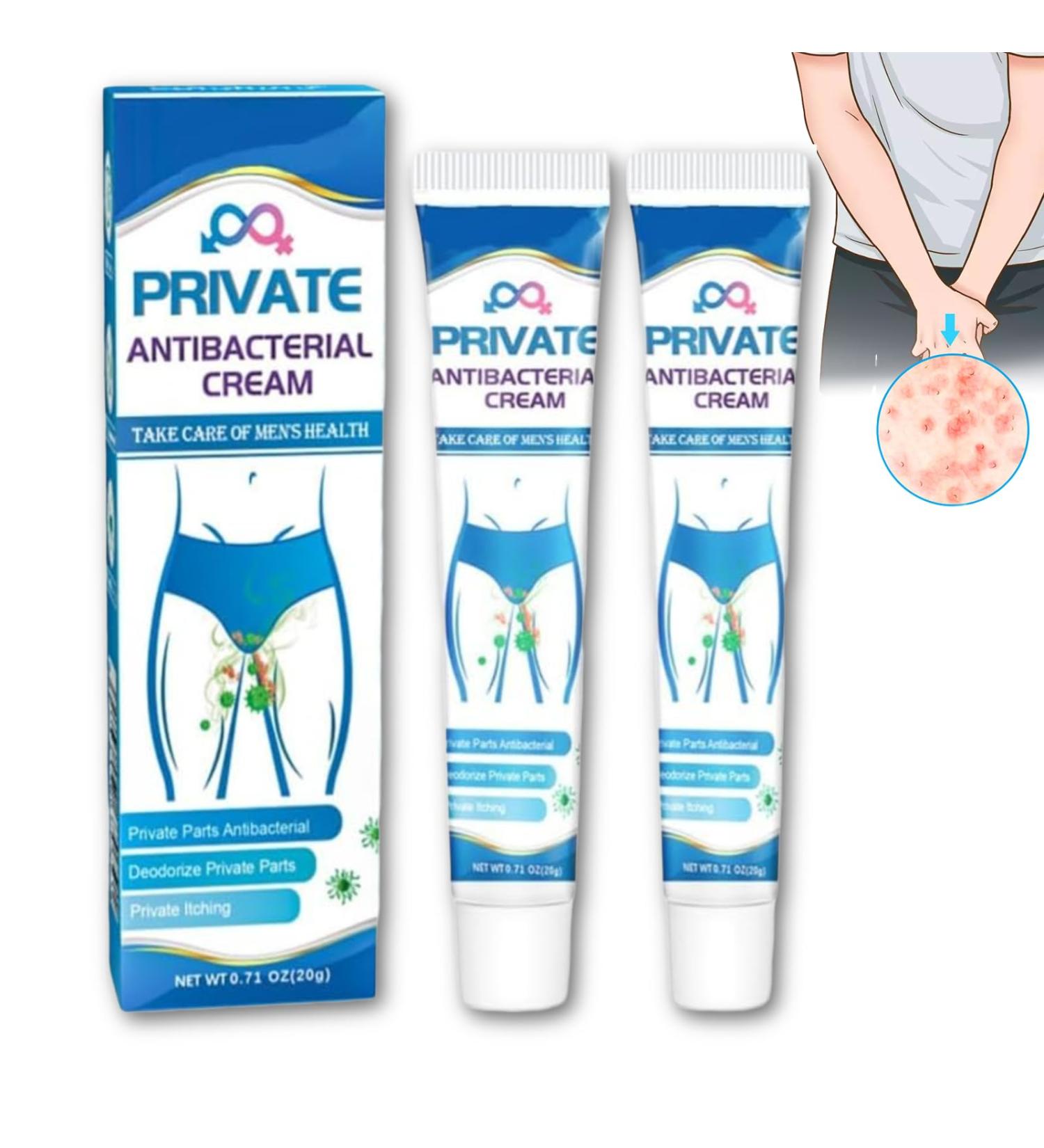 Private Antibacterial Cream 20g Fast Relieves The Itching Burning Cracking Feeling and Remove Smell External Use Itchy Body Cream for Men (2Pcs) - Buy Online on GoSupps.com