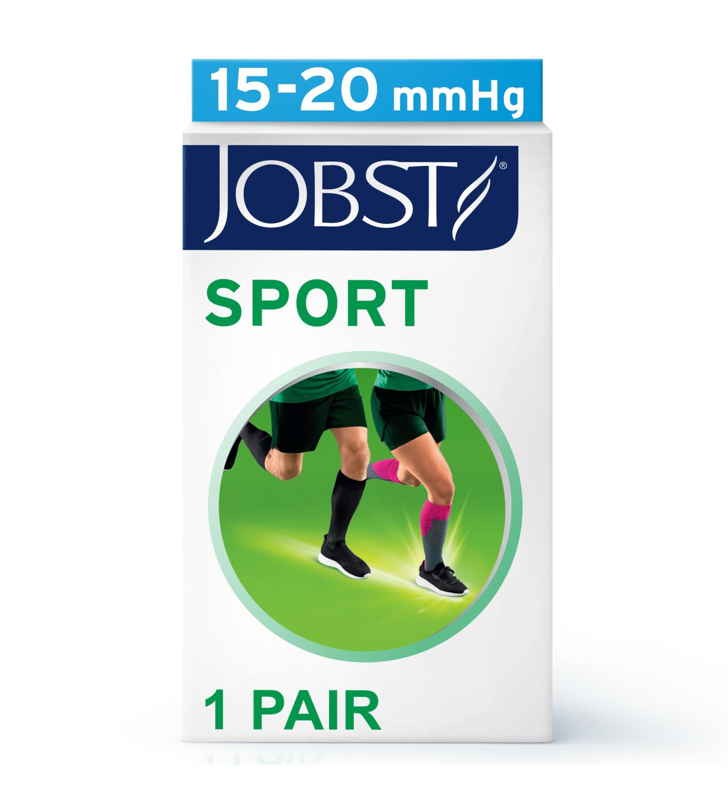 JOBST Unisex Sport Knee High Compression Socks 15-20 mmhg - Athletic Large Blue/Grey | International Shipping Available - Buy Online on GoSupps.com