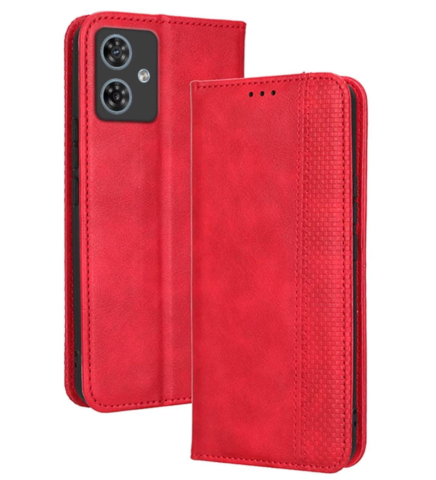 RankOne Flip Leather Case for Motorola Moto G54 & G54 Power - Red - 6.5 Inches | Premium Protection & Style - Buy Online on GoSupps.com