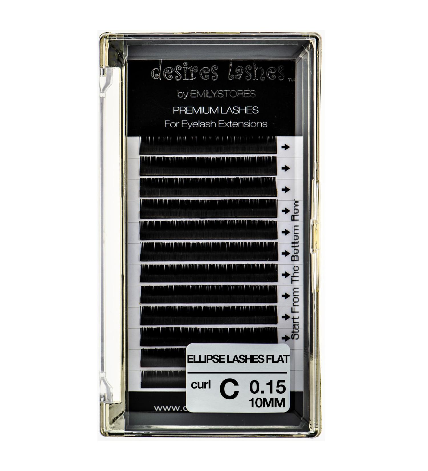 DESIRES LASHES by EMILYSTORES - 0.15mm C Curl Ellipse Flat Lashes Extensions 10mm - Soft Volume Eyelash Extensions for Lash Extension - Buy Online on GoSupps.com