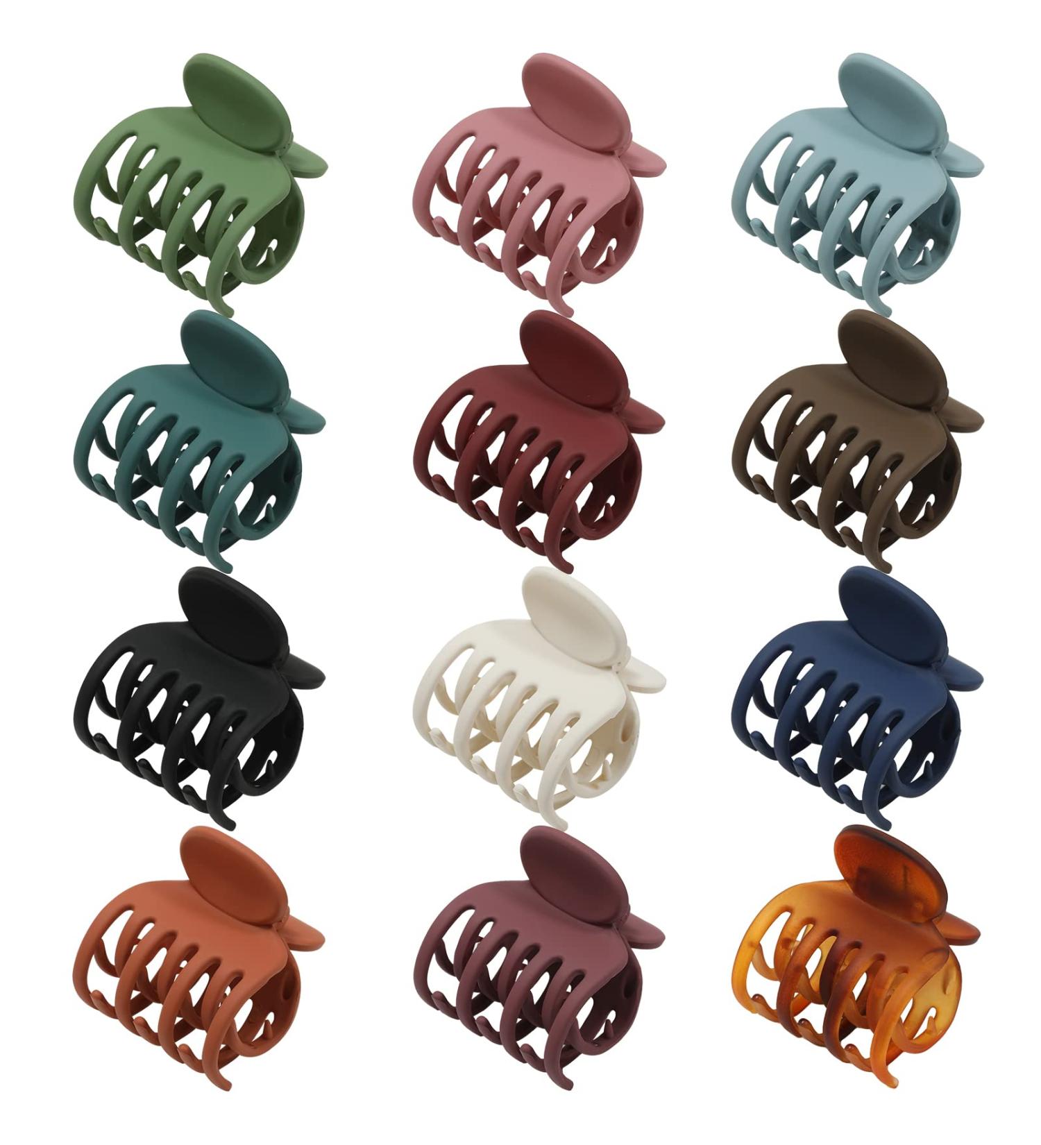 12 Pcs Small Claw Clips for Thin Hair 1.6'' - Matte Cute Hair Clips for Women - Double Row Teeth Jaw Clips for Hair - Non Slip Strong Hold Hair Claws - Multicolor-2 - Buy Online on GoSupps.com