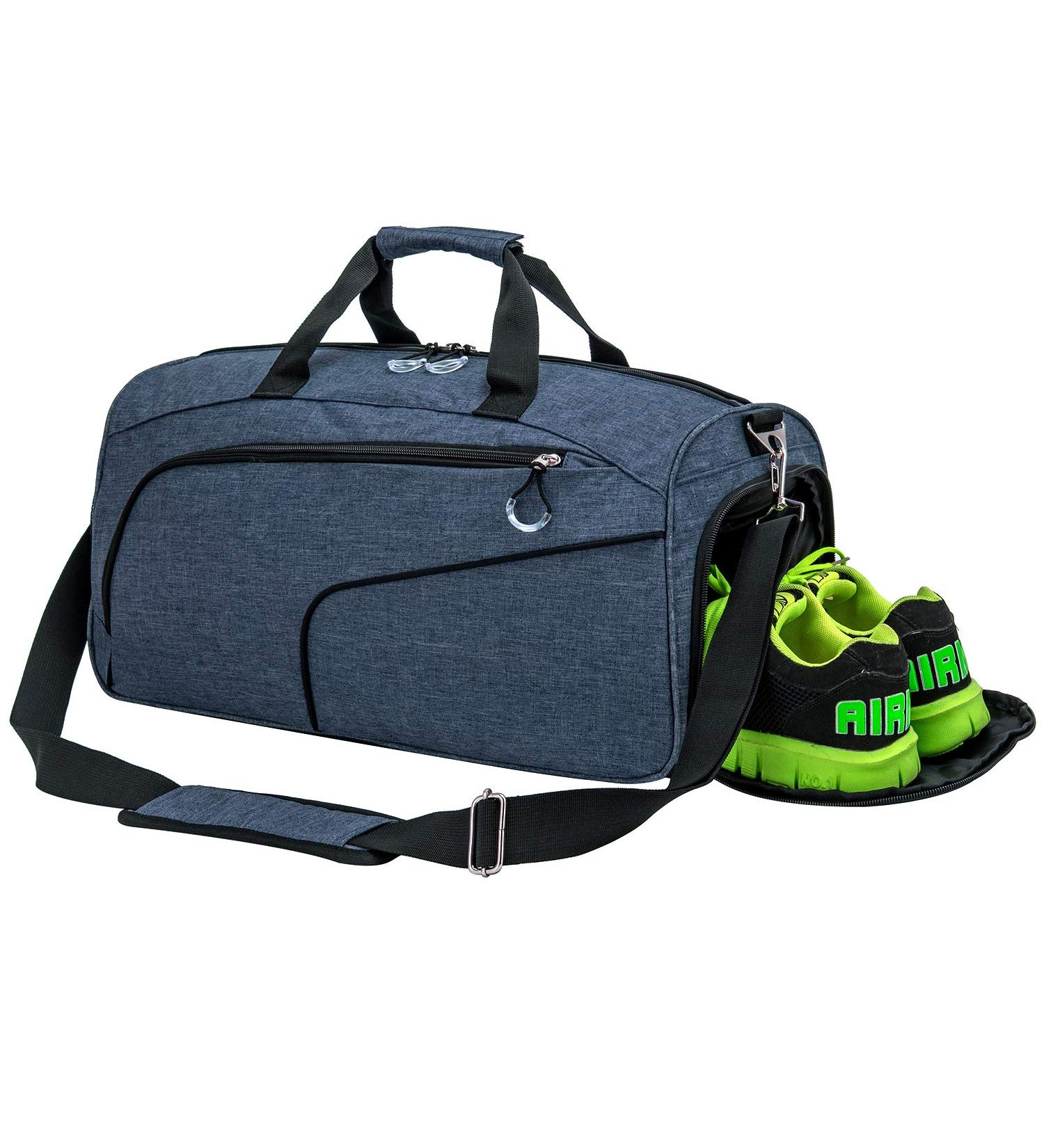 Kuston Sports Gym Bag with Shoes Compartment & Wet Pocket - Blue | Duffel Bag for Men and Women - Buy Online on GoSupps.com
