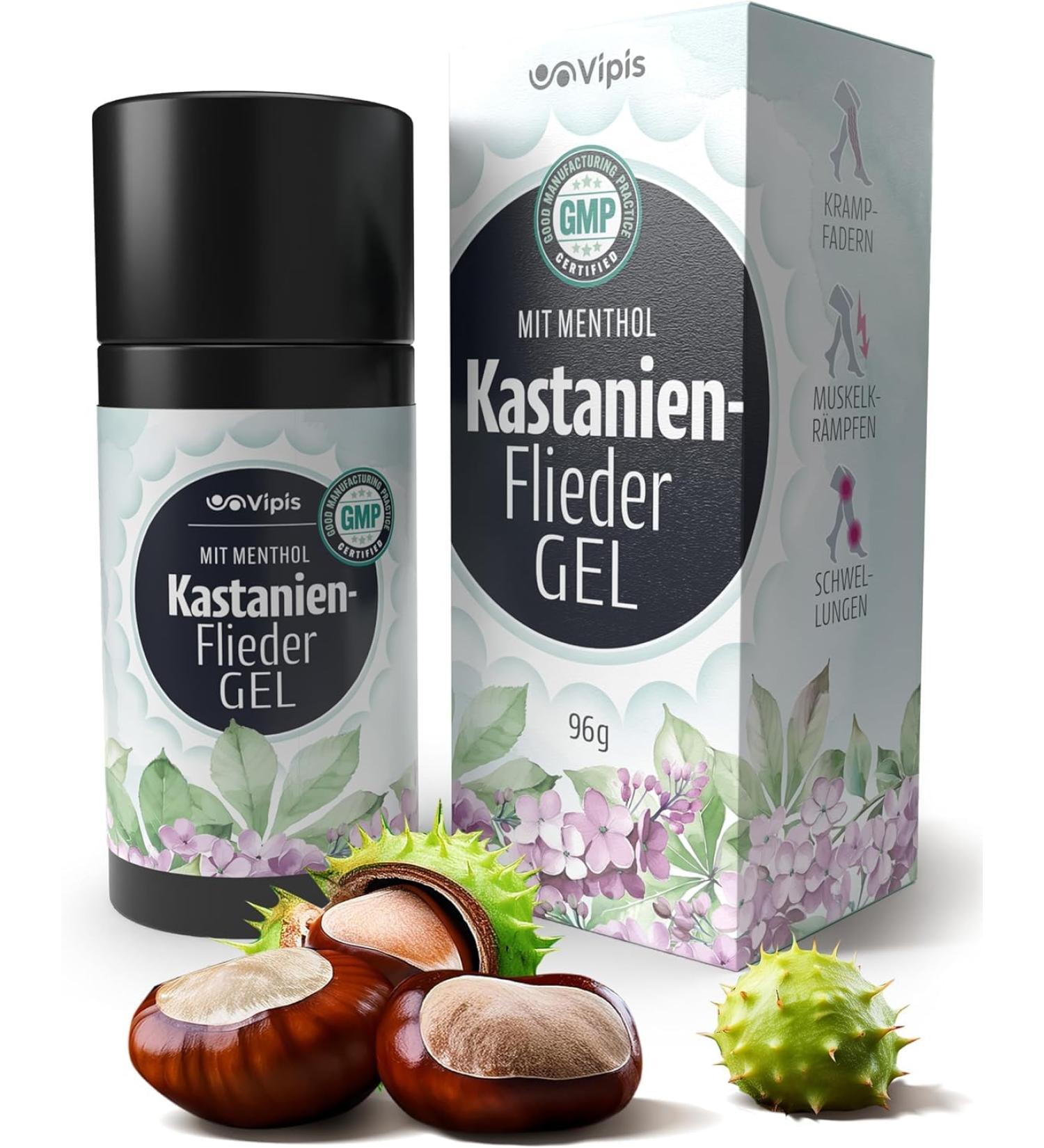  Vipis VIPIS Horse Chestnut Ointment Gel - Vein Ointment & Varicose Vein Cream with Purple & Menthol - Fast Absorbing & Cooling Cream for Spider Veins Tired & Heavy Legs Swollen Feet & Muscles - Buy Online on GoSupps.com