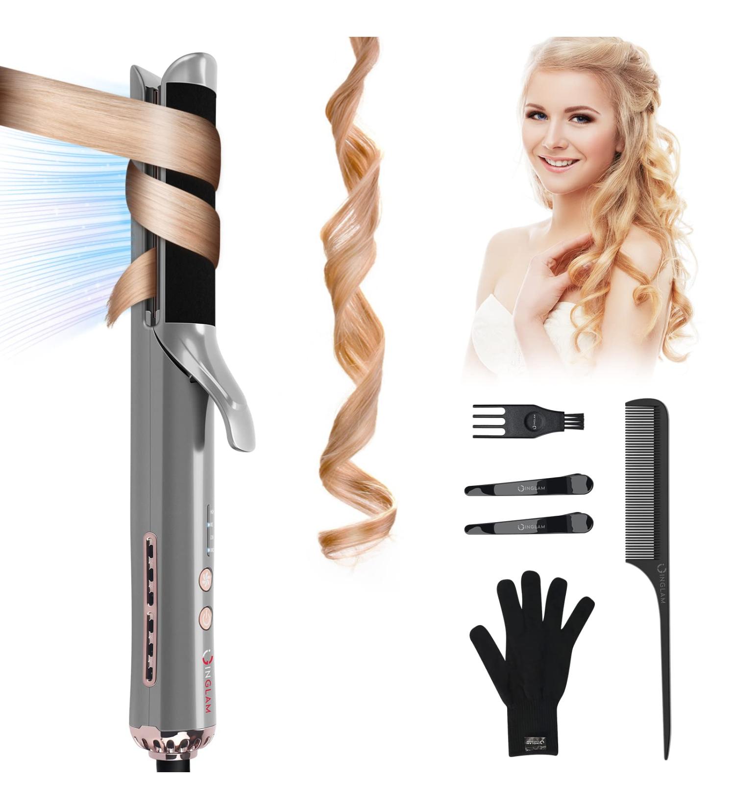 Buy IG INGLAM 2 in 1 Anti-Scald Airflow Hair Straightener & Curler Professional Styling Tool with Breeze Fan & Felt Fabric Perfect Gift in Silver & Gold - Buy Online on GoSupps.com