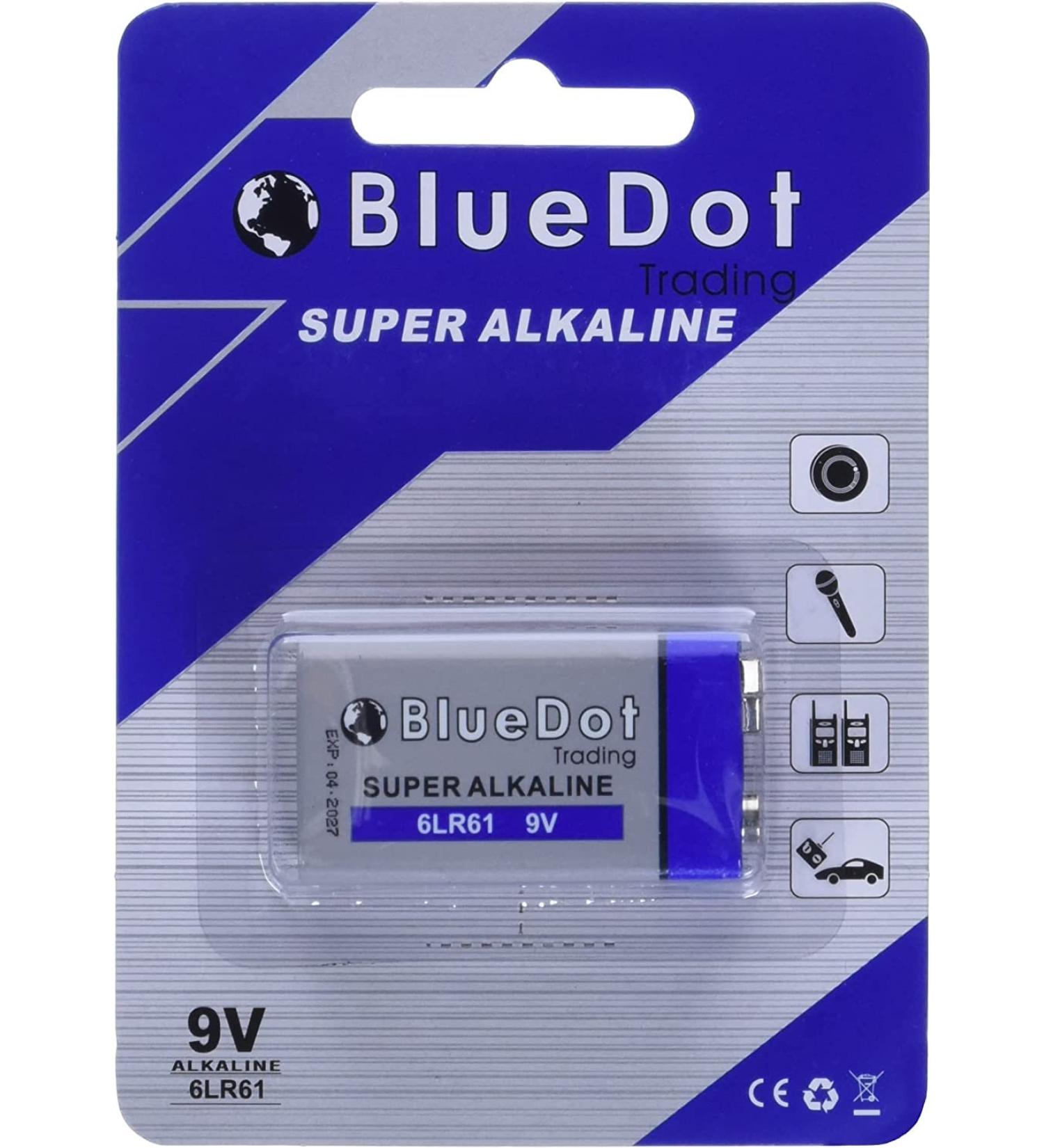 BlueDot Trading Heavy Duty 9 Volt Alkaline Batteries for Smoke and Carbon Monoxide Detectors Security devices and Fire Alarms (Packaging may vary) Quantity 1 1 Battery