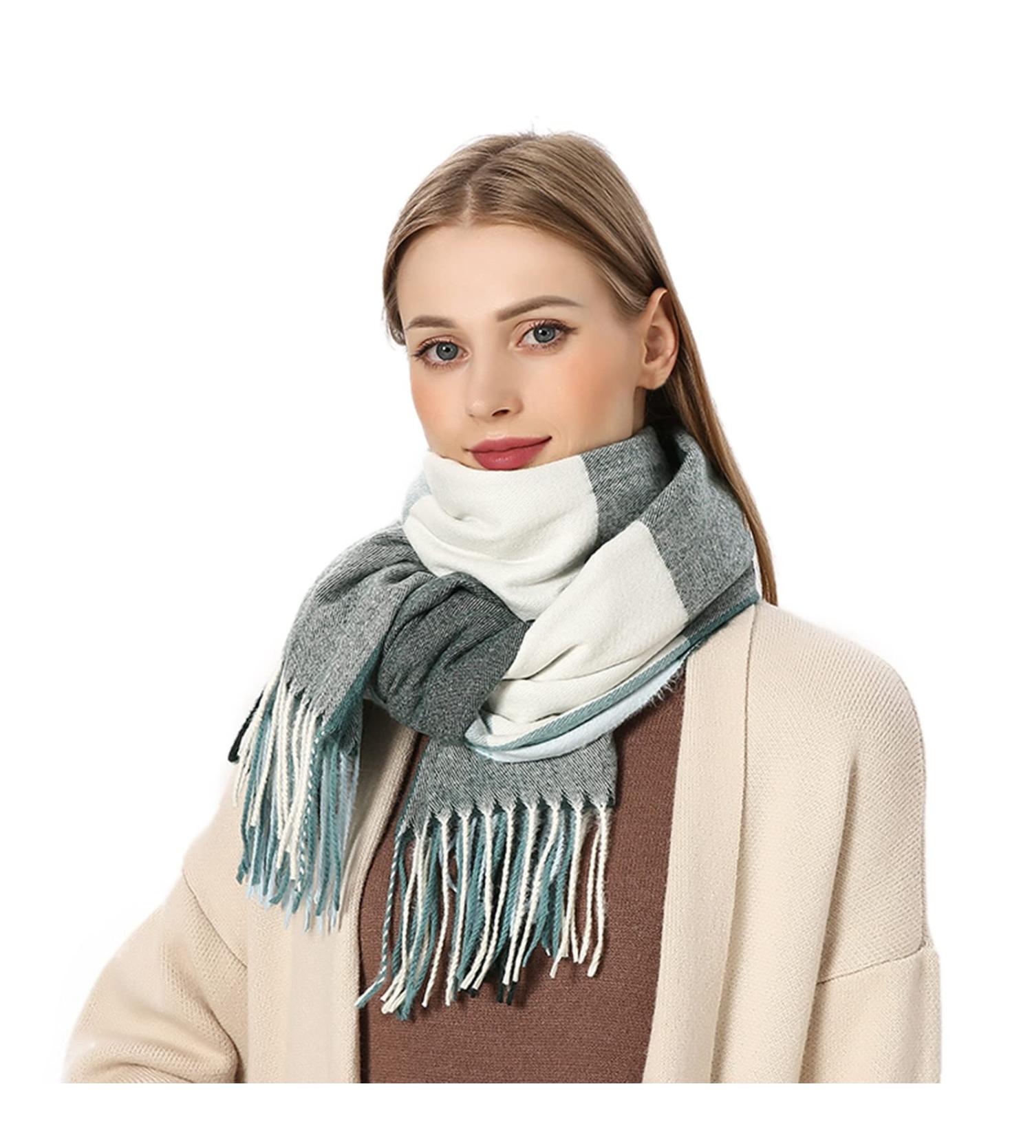 Women's Elegant Triangular Winter Scarf - Stylish Print Button Bib Scarves for All Seasons - Buy Online on GoSupps.com