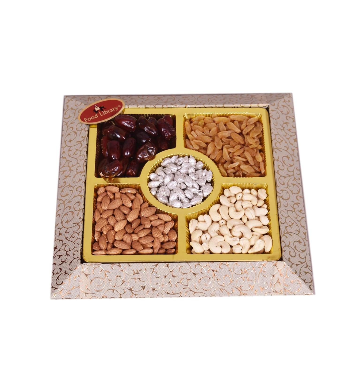 iwali Gift Hamper Basket for Family/Friend/Corporate/Wedding/Diwali/Christmas/Bhai Dooj (All Occasions) (Festive Tray) - Buy Online on GoSupps.com