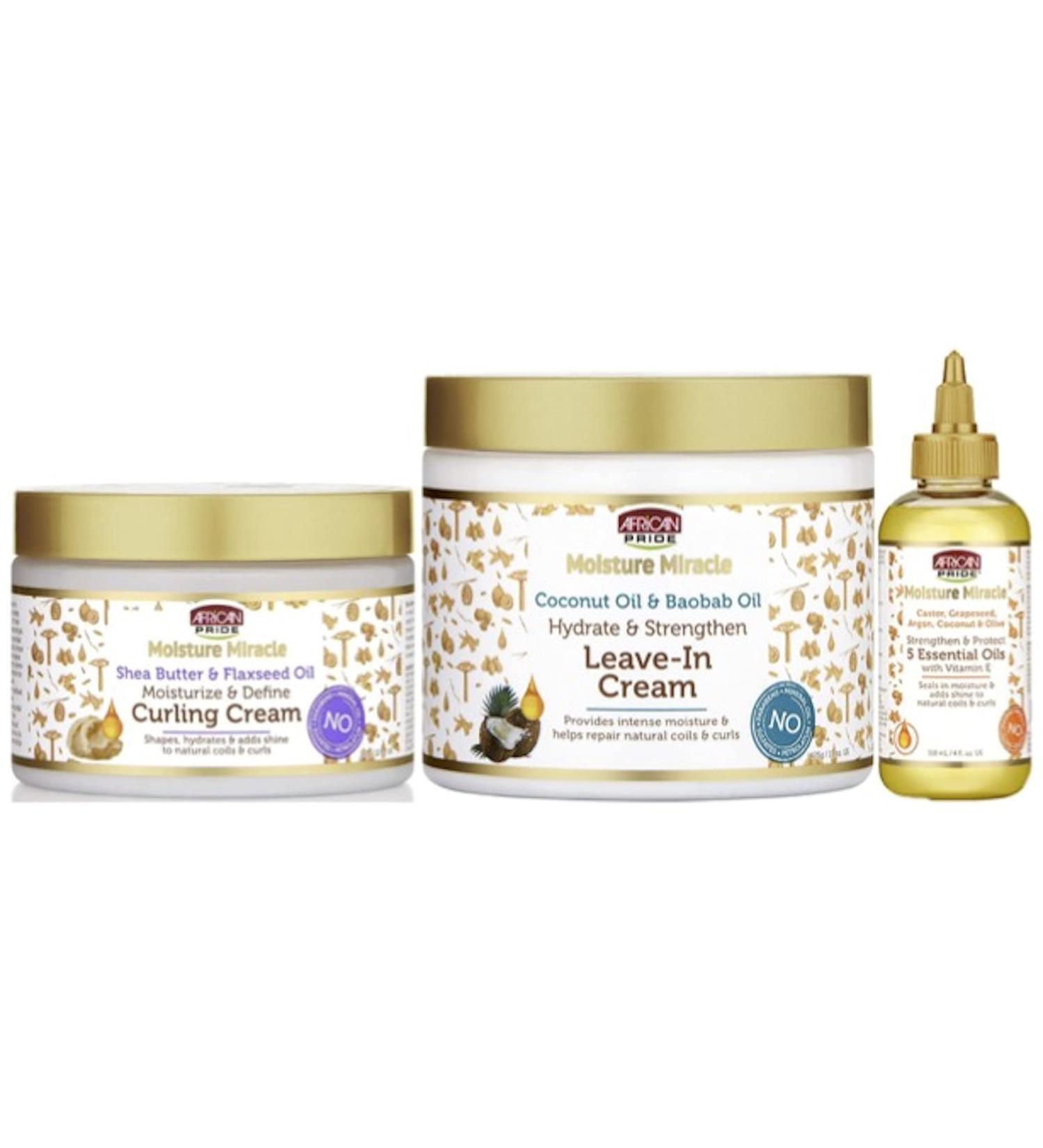 African Pride Moisture Miracle Curling Cream Leave-In Cream & 5 Essential Oils Combo - Buy Online on GoSupps.com