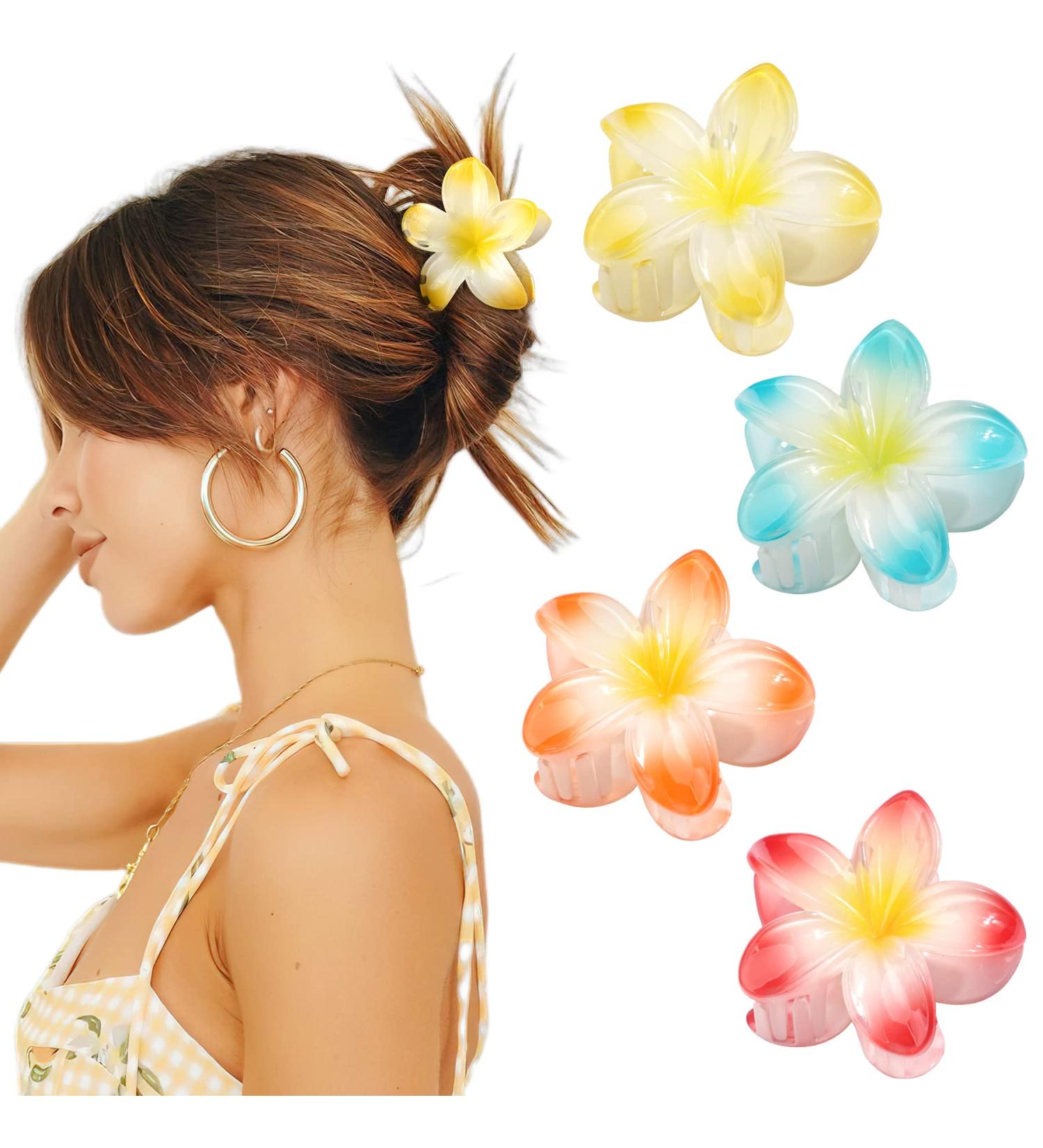 Midodo Colorful Flower Hair Clips - 4 Pack Slip-Resistant Accessories for Thick & Thin Hair - Perfect for Women & Girls - Buy Online on GoSupps.com