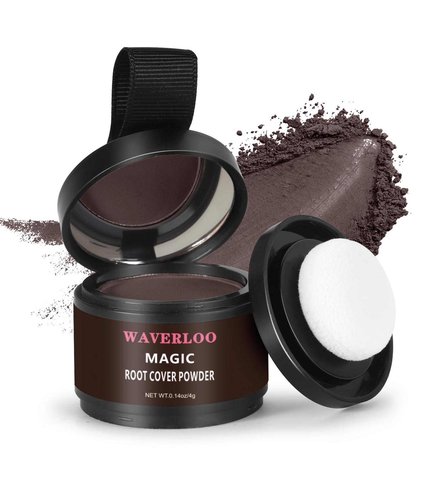 Waverloo Magic Root Cover Up Powder - Dark Brown Hair Color Repair Waterproof Touch Up for High Forehead & Hair Loss (4g) - Ideal for Men & Women - Buy Online on GoSupps.com