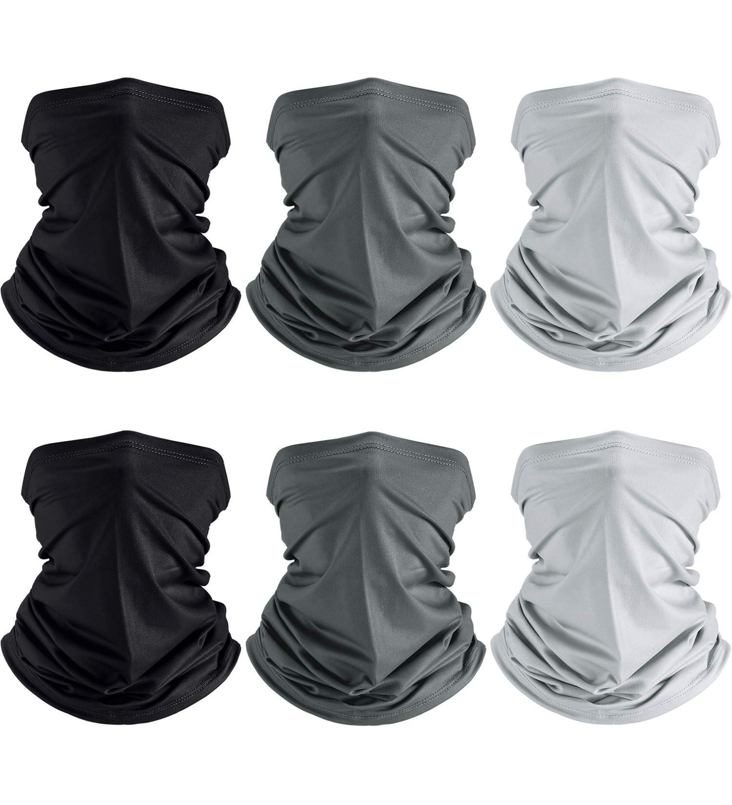 6-Piece Reusable Neck Gaiters for Men - Summer Face Mask with UV Protection and Breathable Polyester Fabric - Buy Online on GoSupps.com