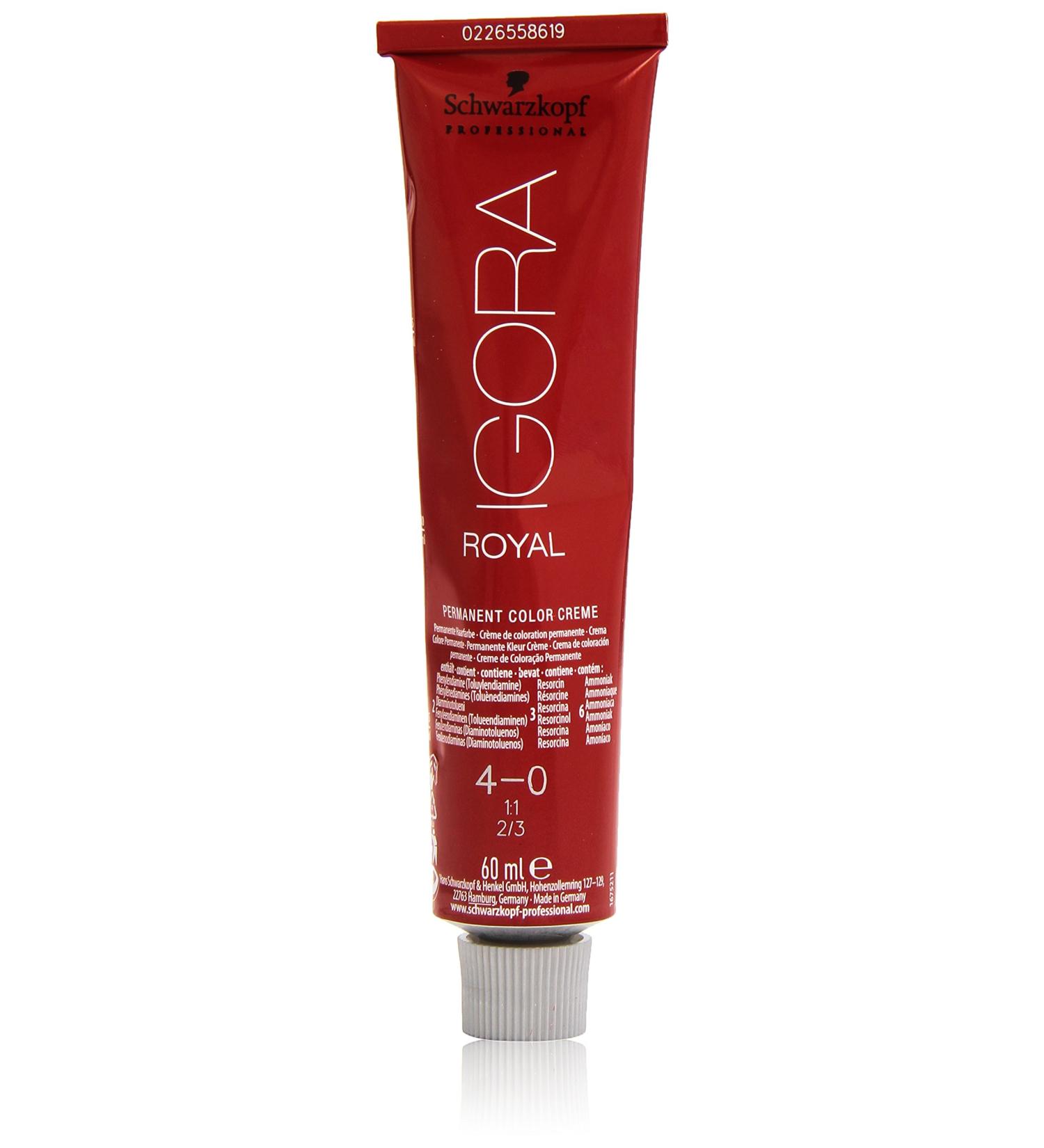 Schwarzkopf Igora Royal Dye 4-0 Mittelbraun 60g - Pack of 1 - Buy Online on GoSupps.com