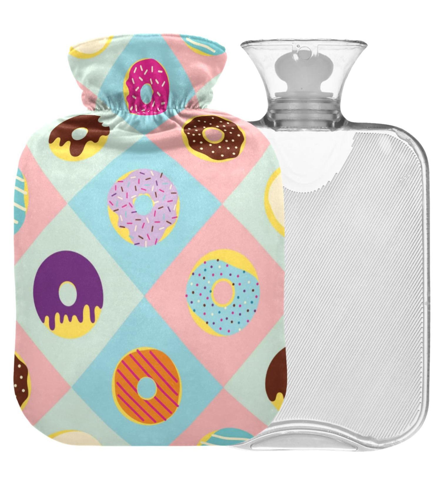 Naanle Checked Donut Heat Bottle - 2L Transparent Warm Water Bottle for Pain Relief & Therapy | Ideal for Bed Hands & Feet - Buy Online on GoSupps.com