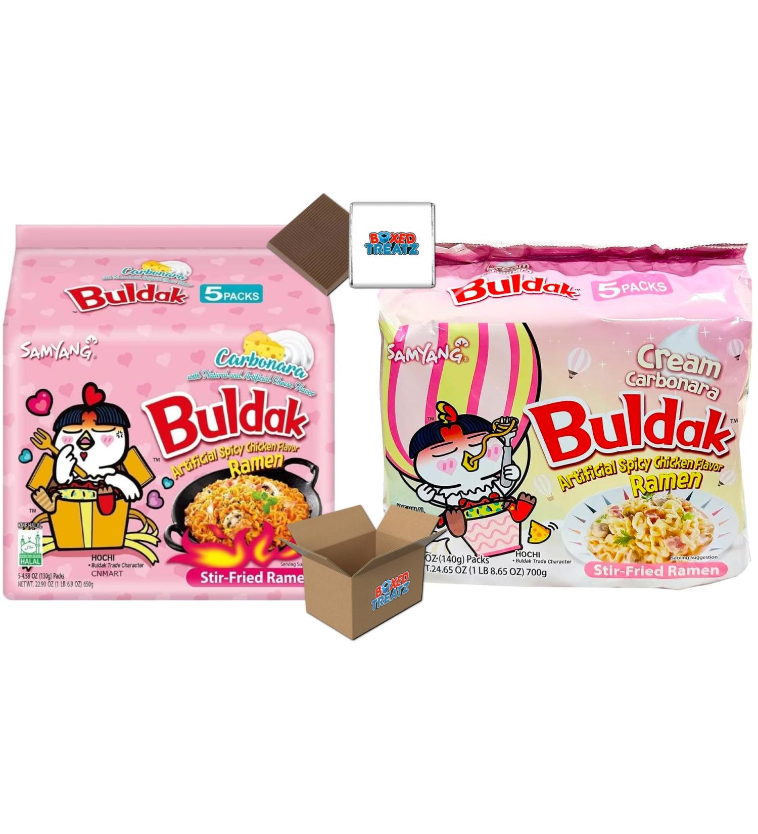 Samyang Korean Style Ramen Combo Packs - Carbonara 5x130g & Creamy Carbonara 5x140g - Boxed Treatz Carbonara 130g & Creamy Carbonara 140g 10 - Buy Online on GoSupps.com