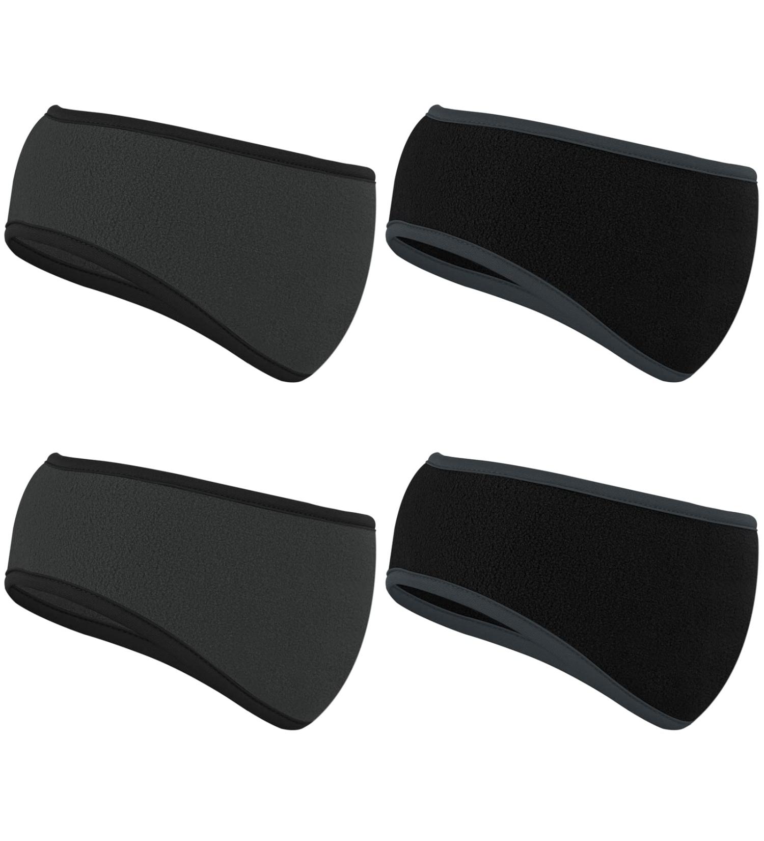 URATOT 4 Pieces Ear Warmer Headbands for Men and Women - Winter Outdoor Fitness Headbands (Black+Gray) - Buy Online on GoSupps.com