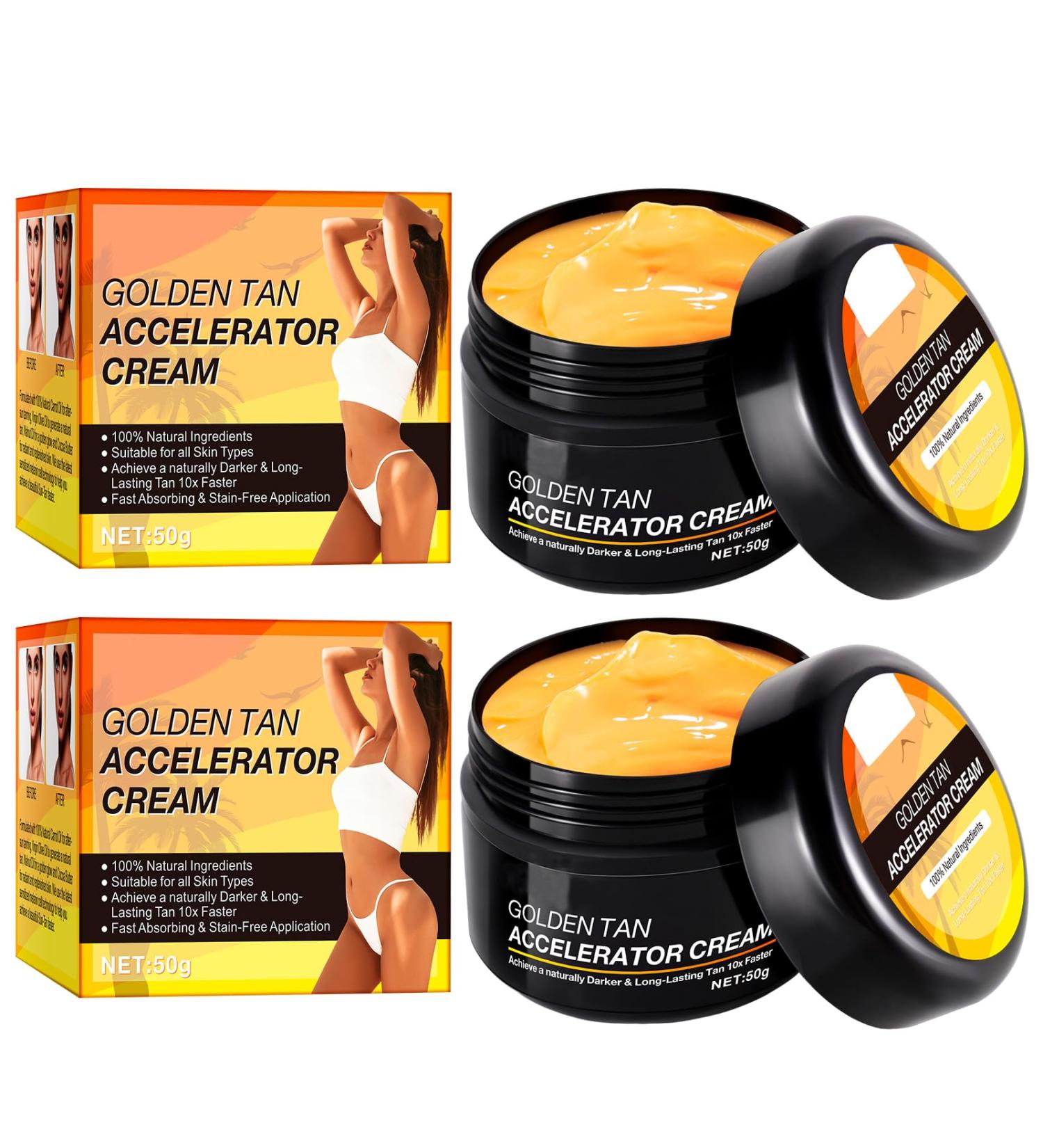 BROEYOUE Braun Tanning Cream Premium Tanning Accelerator Cream Intensive Tanning Gel Luxury Effective in Loungers Outdoor Sun A Natural Tanning Pack of 2 - Buy Online on GoSupps.com