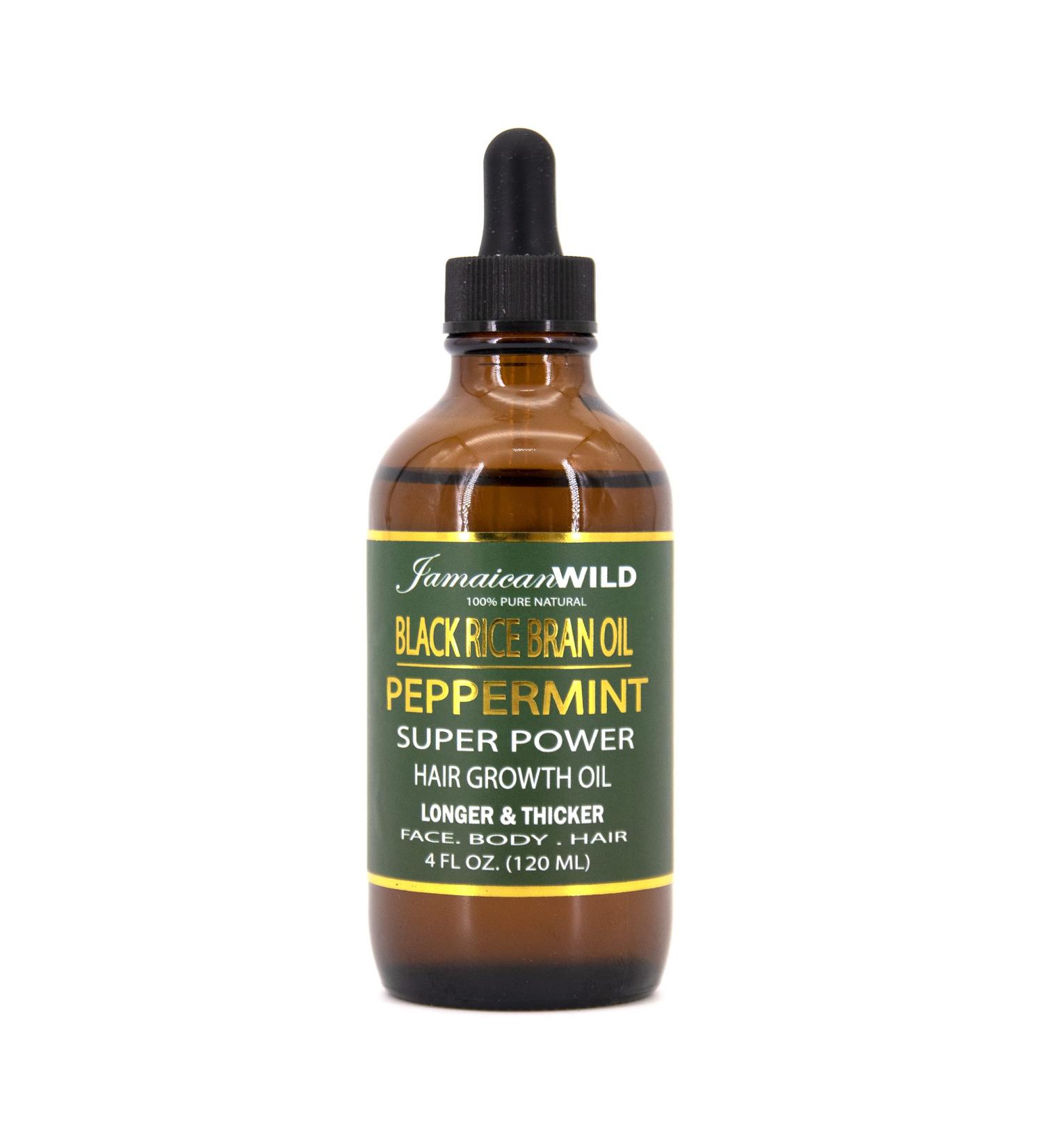 Black Rice Oil Hair Growth Oil 4oz - Peppermint | All Natural Hair Growth Oil for Stronger, Thicker, and Longer Hair.