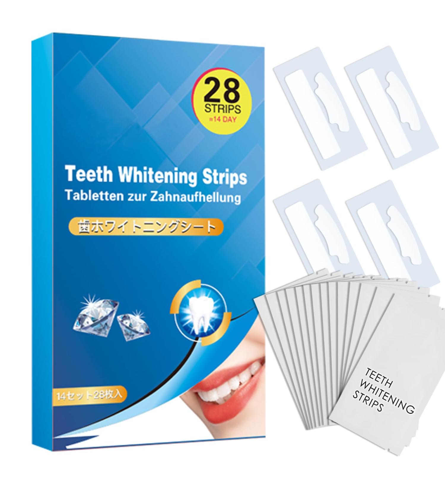 28 Non-Sensitive Tooth Whitening Strips - Effective Bleaching Strips for White Teeth | No-Slip Anti-Yellowing Solution - Buy Online on GoSupps.com