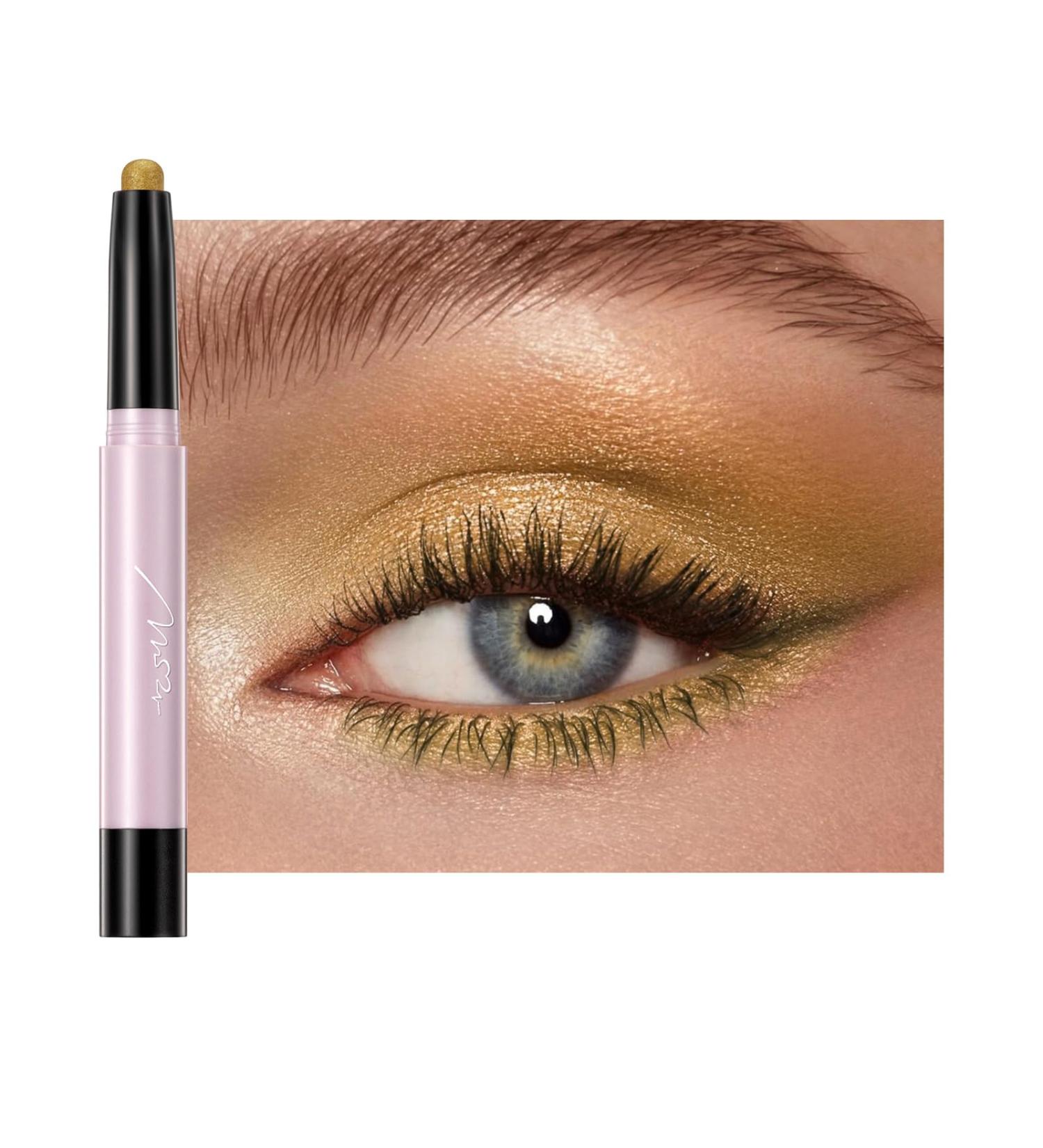 Metallic Shimmer Eyeshadow Stick - Waterproof Highlighter Cream Pencil for Sparkling Eye Makeup - Buy Online on GoSupps.com