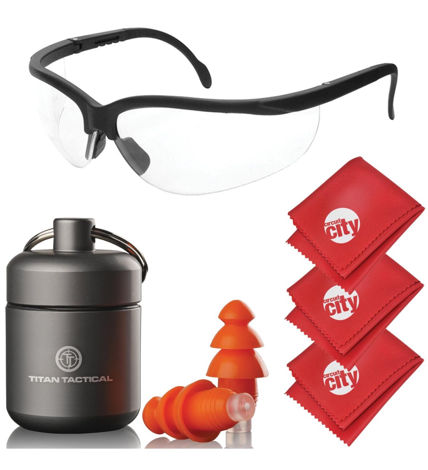 Titan Tactical 29NRR Shooting Ear Plugs + Clear Range Ballistic Glasses Kit - Buy Online on GoSupps.com