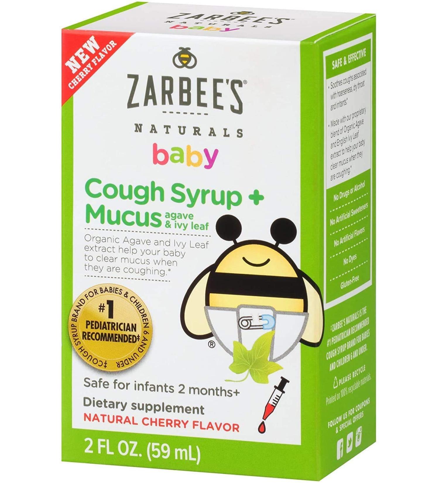Zarbee's Naturals Baby Cough Syrup + Mucus Relief - Cherry Flavor - 2 Fl Oz - Buy Online on GoSupps.com
