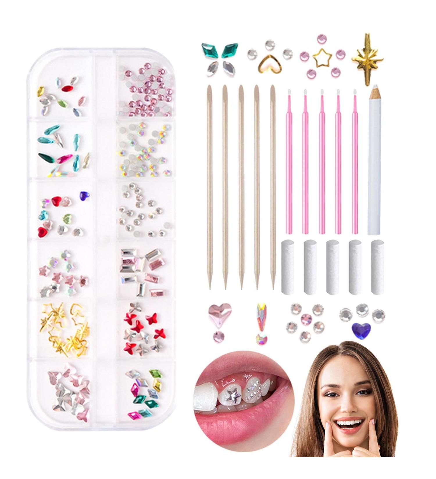 Shop Stylish DIY Tooth Jewelry Set | Colorful Rhinestone Tartar & Crystal Glue International Shipping Available - Buy Online on GoSupps.com