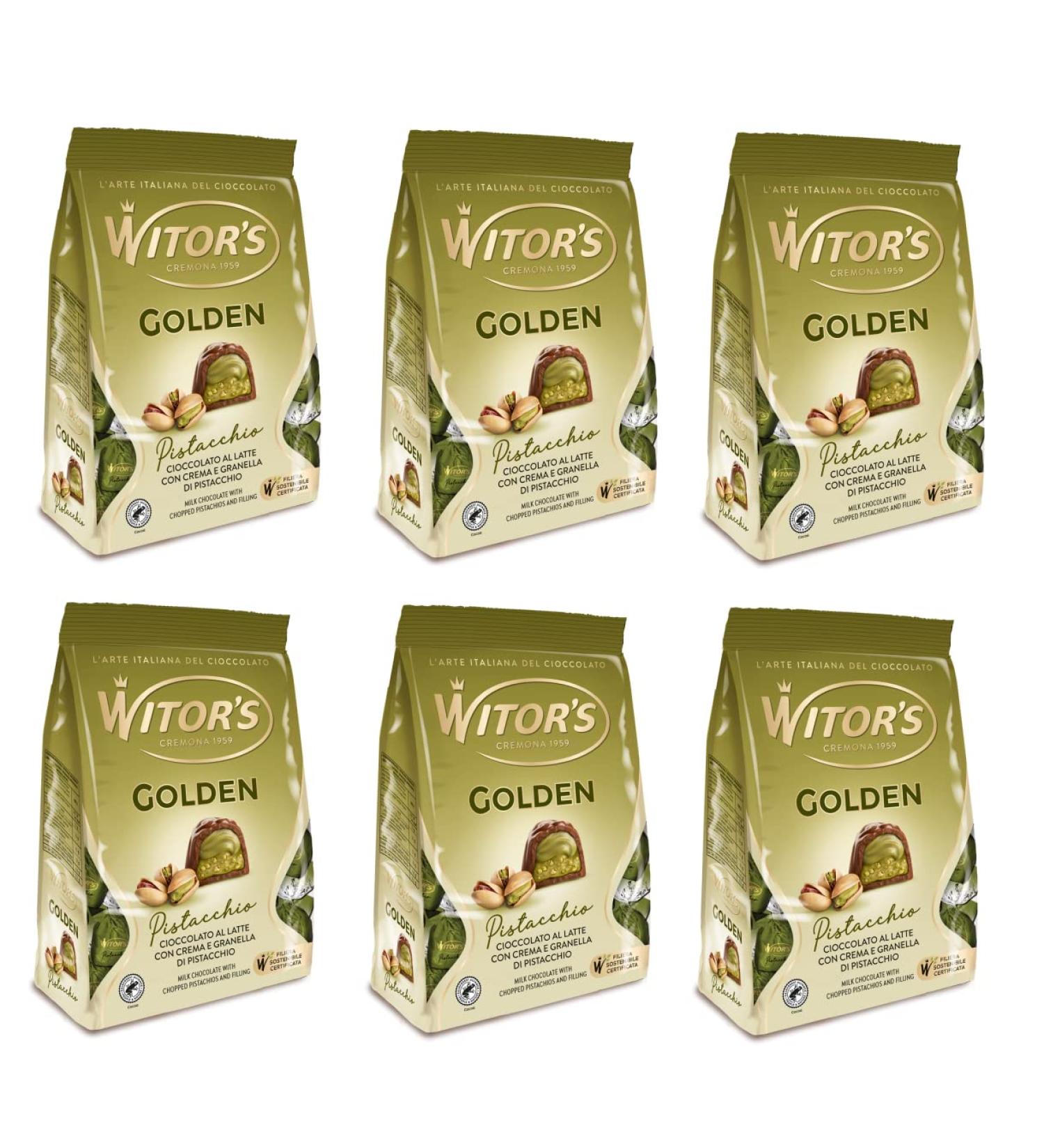  Italian Gourmet E.R. Witor's Golden Pistacchio Milk Chocolate with Pistachio Cream and Piatscchio Grains 200 g 6 Count - Buy Online on GoSupps.com