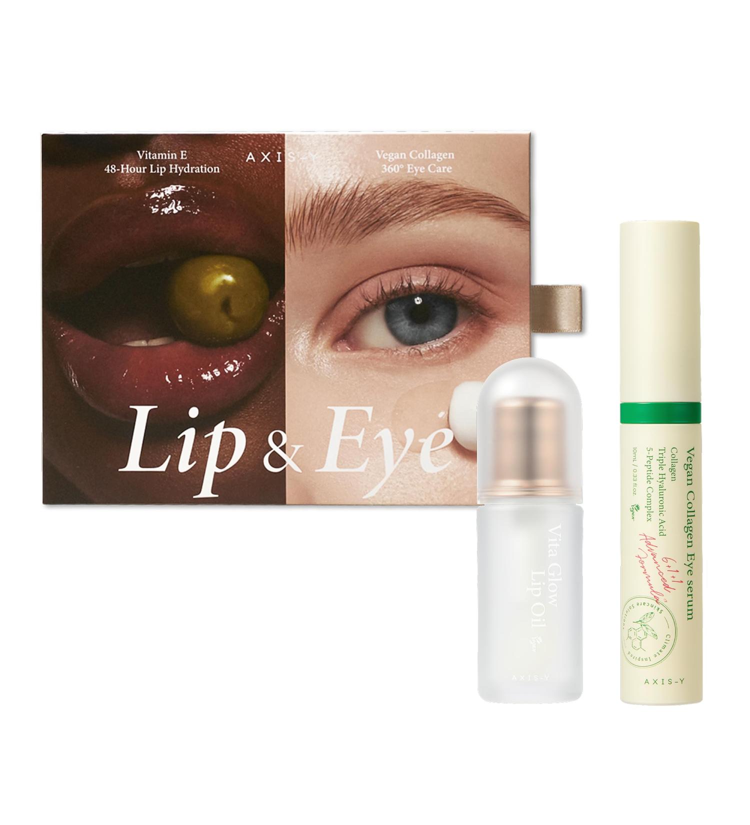 AXIS-Y Lip & Eye Set - Vita Glow Lip Oil Dreamy Olive & Vegan Collagen Eye Serum - Amazon Exclusive Korean Skin Care Kit - Limited Edition Hydra Barrier Duo for Lips & Eyes - Buy Online on GoSupps.com