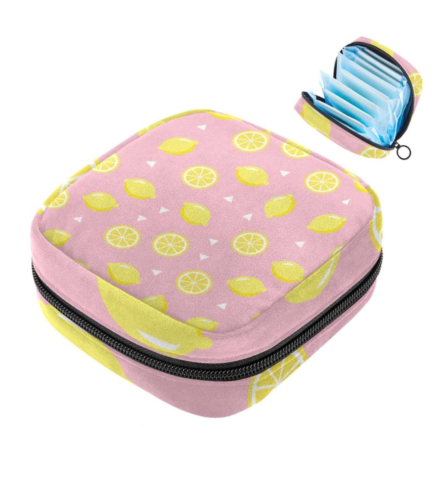 Large Lemon Disc Pattern Storage Bags for Women - Menstrual Cup Panty Liners & Tampon Organizer | Multi-Colored Zipper Bags - Buy Online on GoSupps.com