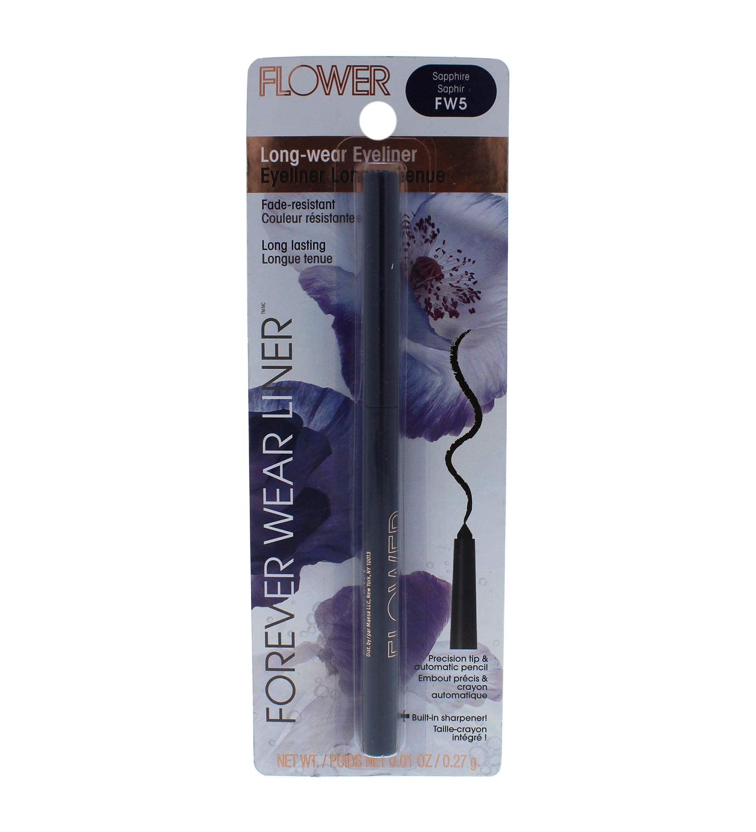 Flower Beauty Forever Wear Long Wear Eyeliner Pencil - Long Lasting  Fade-Resistant  Smooth Application Retractable Eye Liner (Forever Sapphire) FW5 Sapphire