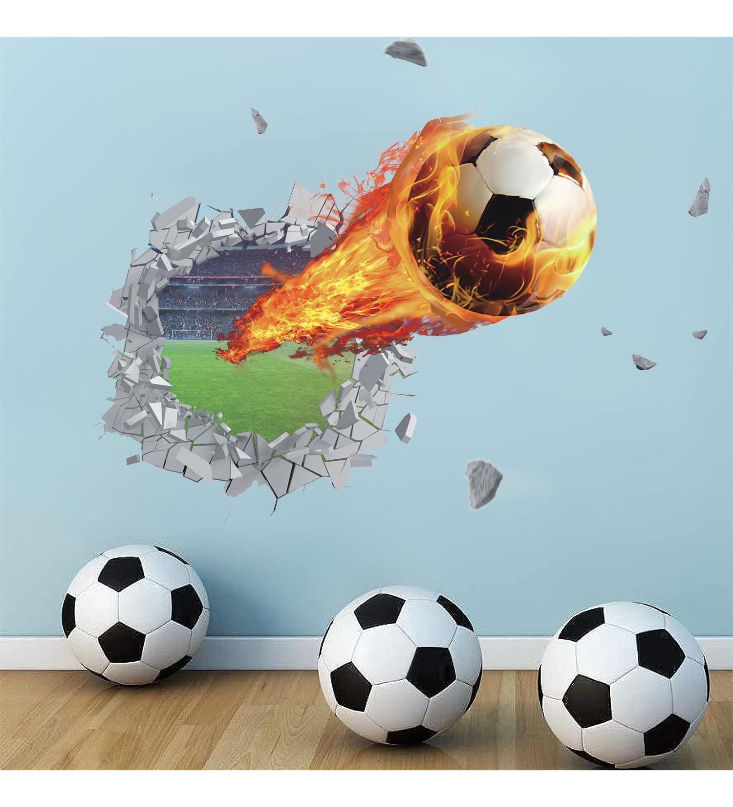 ANHUIB 3D Football Wall Stickers - Boys Bedroom Decor - Nursery Soccer Sport Decal - Kids Room Playroom Wall Decor - Buy Online on GoSupps.com