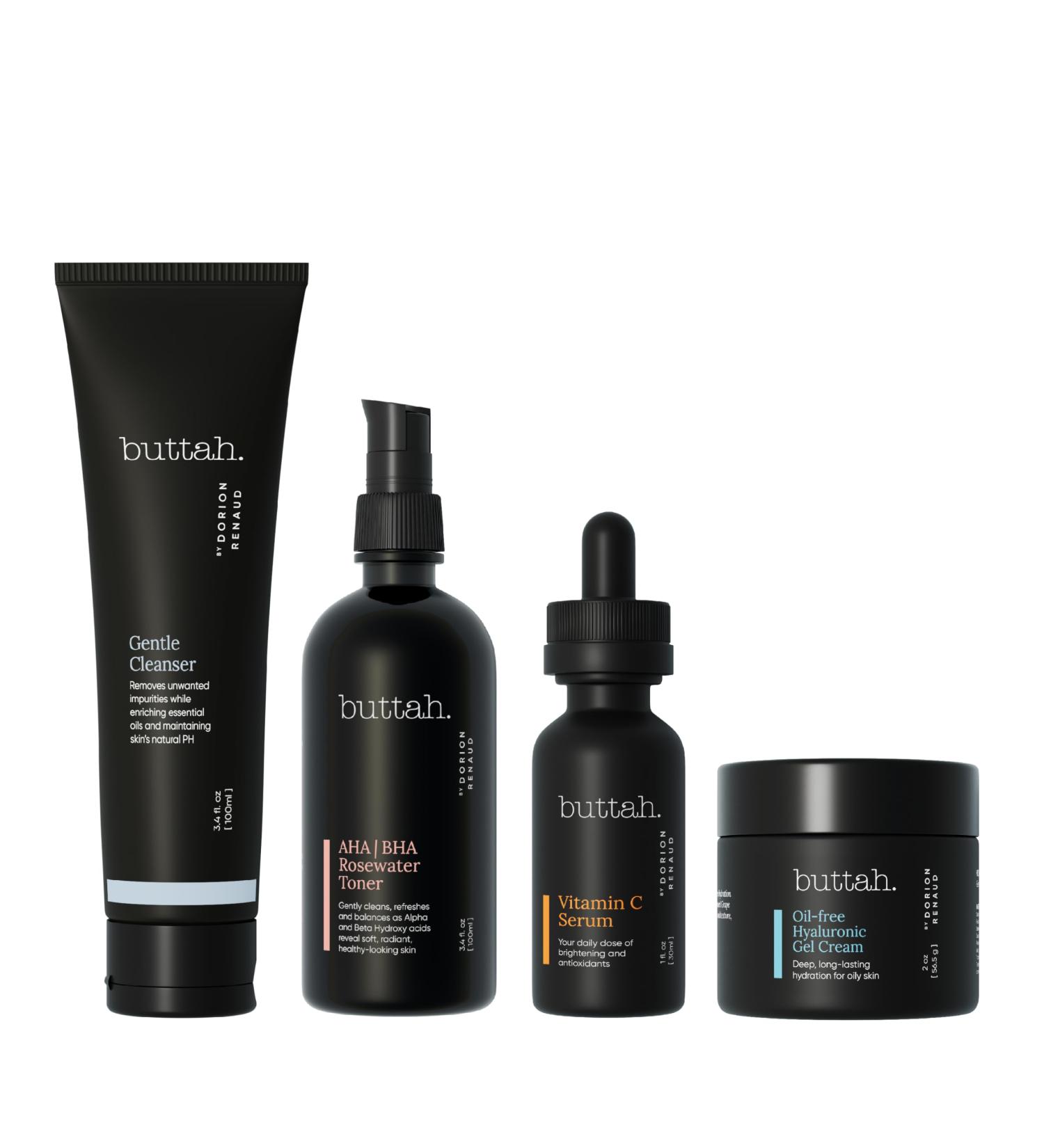 Buttah Skin Supreme Kit | Oil-Free Gel Cream Vitamin C Serum & Cleanser for Melanin Rich Skin | Black Owned Skincare - Buy Online on GoSupps.com