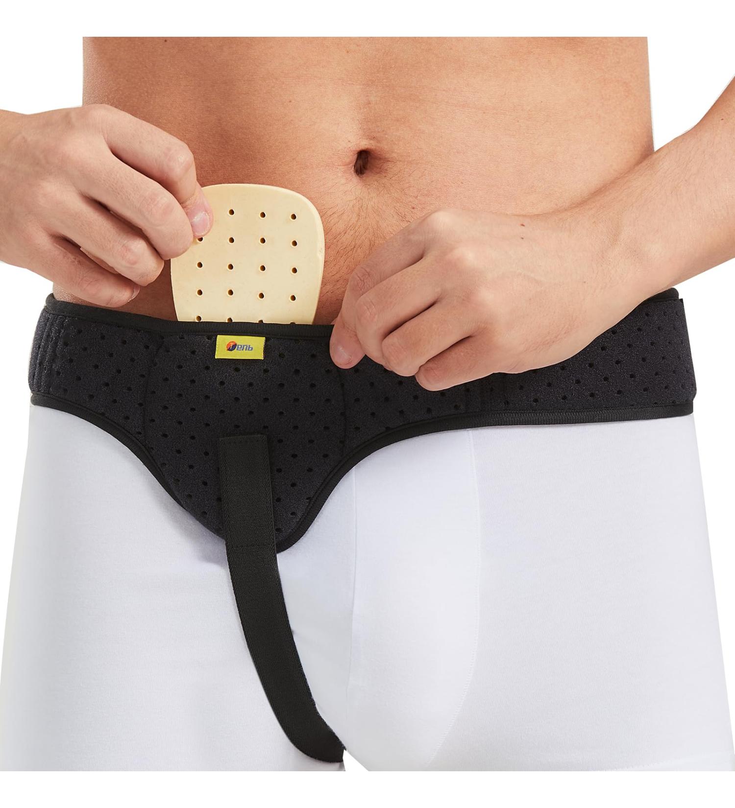 TENB Hernia Belt for Men Hernia Support Truss Inguinal or Sports Hernia Adjustable Waist Strap with Removable Compression Pads Breathable Material (Black Medium) Medium Black - Buy Online on GoSupps.com
