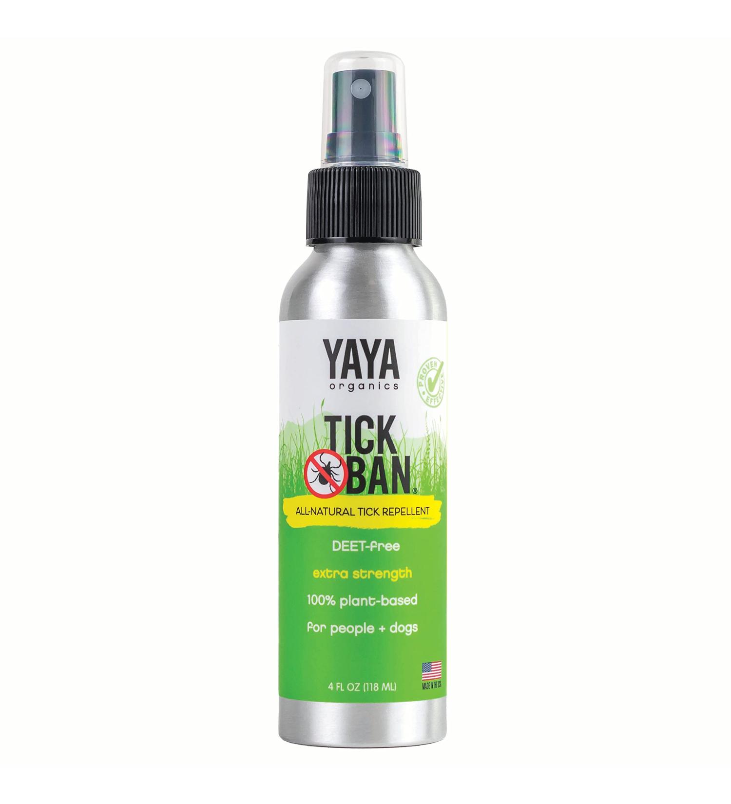 TICK BAN Yaya Organics All Natural Extra Strength Tick Repellent - DEET Free 4oz Spray - Buy Online on GoSupps.com