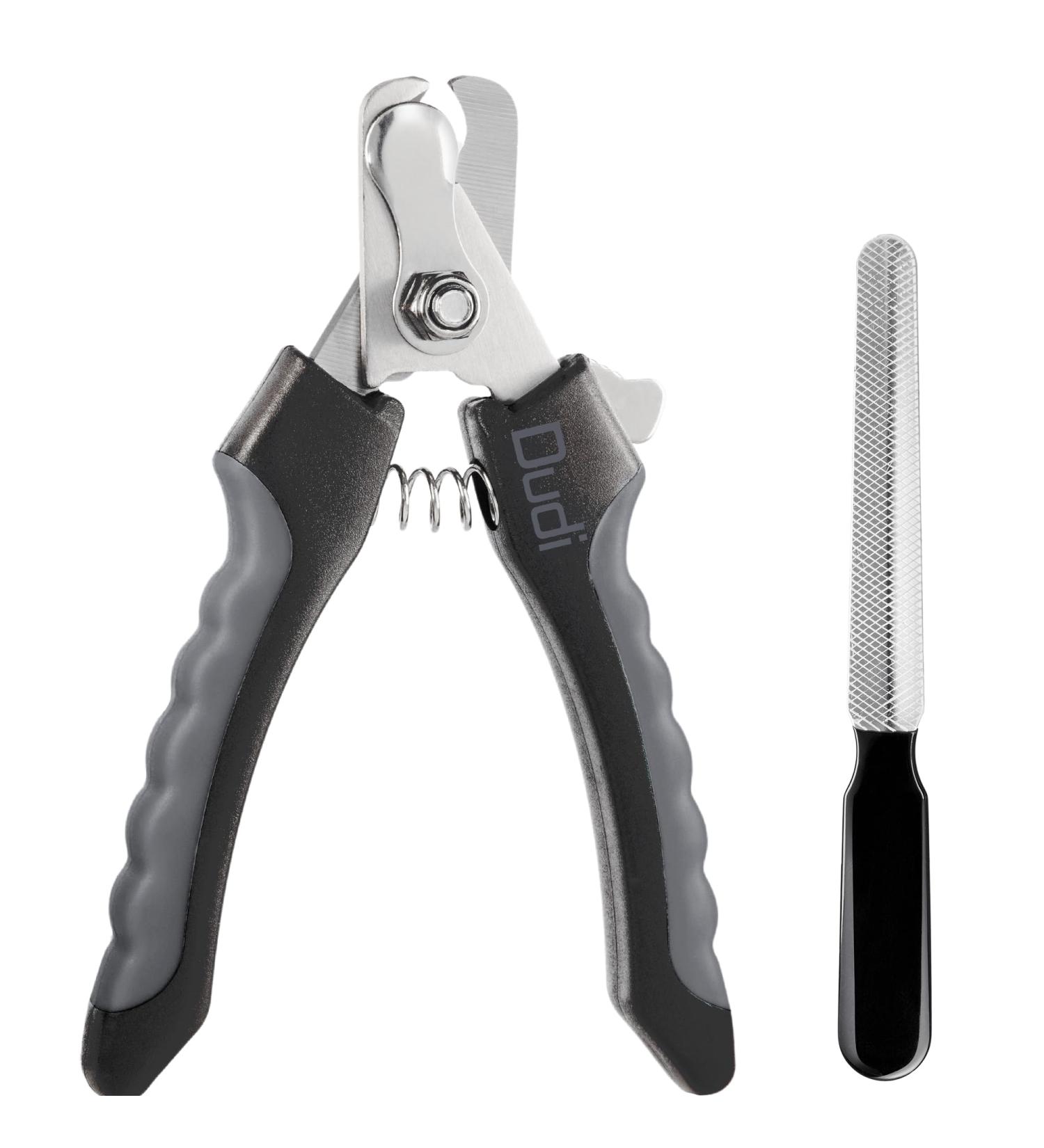 Dudi Pet Claw Scissors for Dogs Cats Rabbits & Guinea Pigs - Safe Nail Cutter & Grinder Set - Large Black/Gray - Buy Online on GoSupps.com