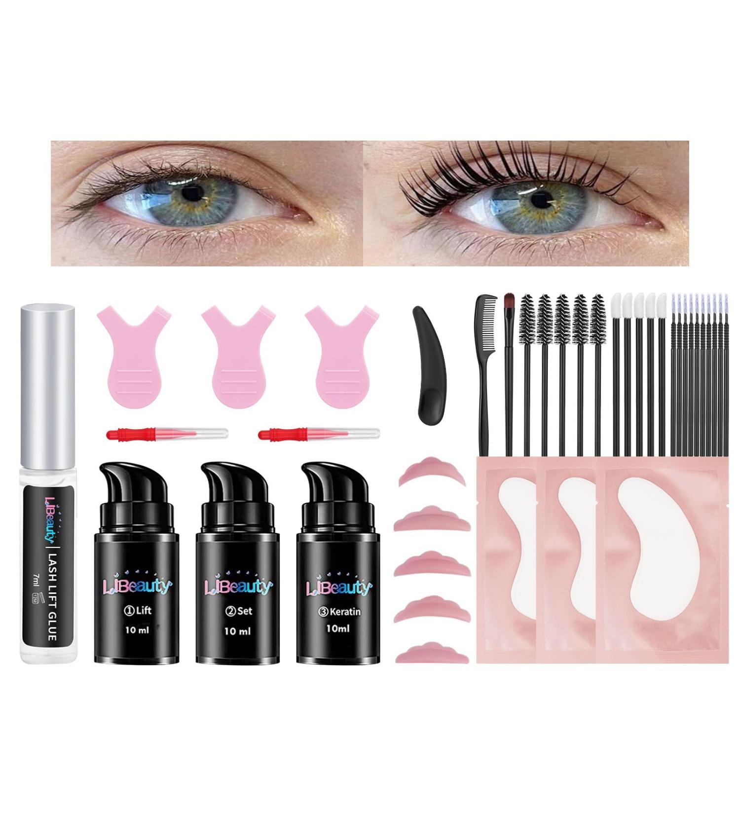 Libeauty Lash Lift Kit Eyelash Lift Kit Eyebrow Lamination 2 in 1 Salon Result Lasts 6 Weeks 10ml Large Capacity Eyelash Perming Kit with Tool for Salon & Home Use With Liquid Glue - Buy Online on GoSupps.com